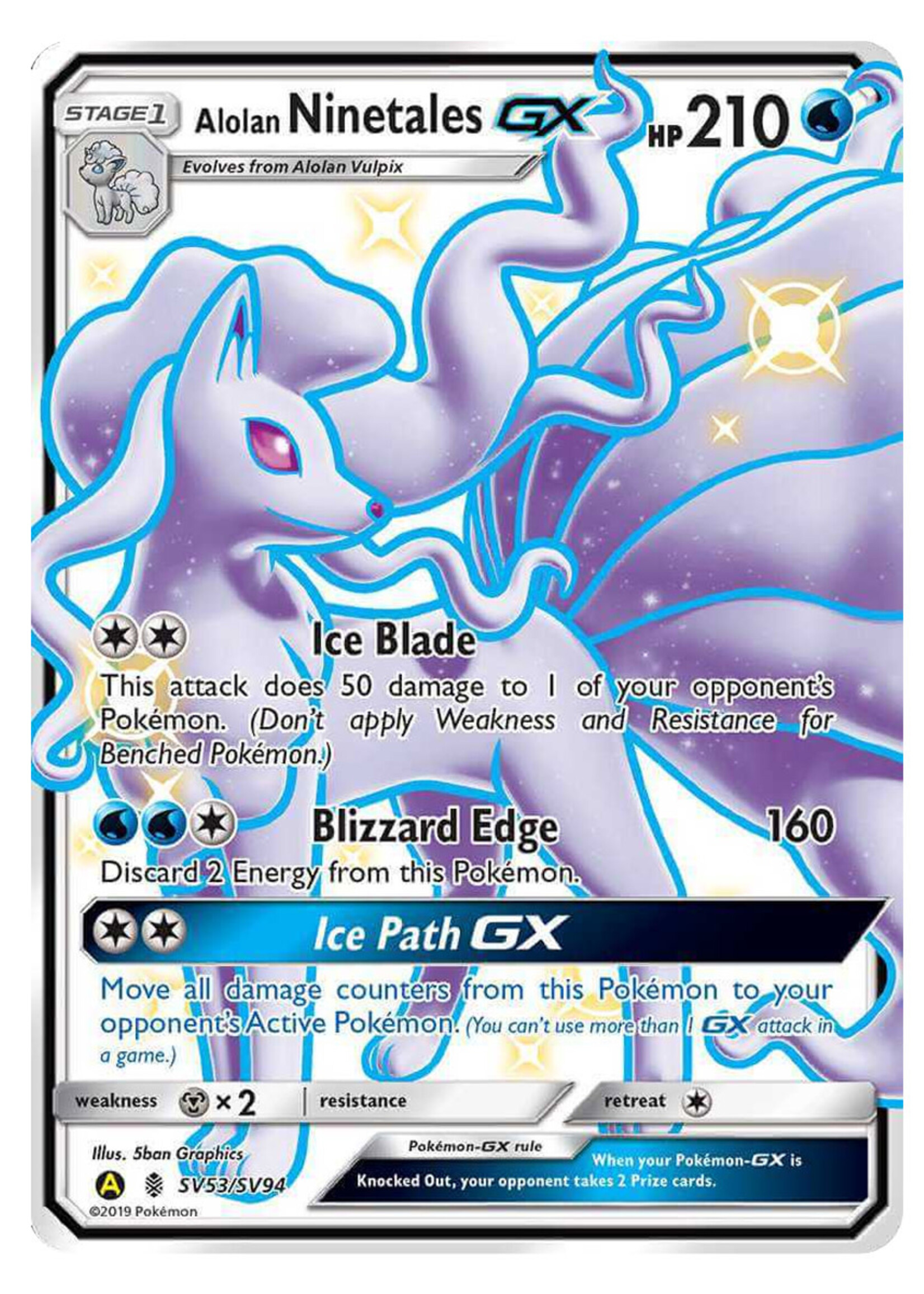 Alolan Ninetales GX SV53 (HIF): excellent