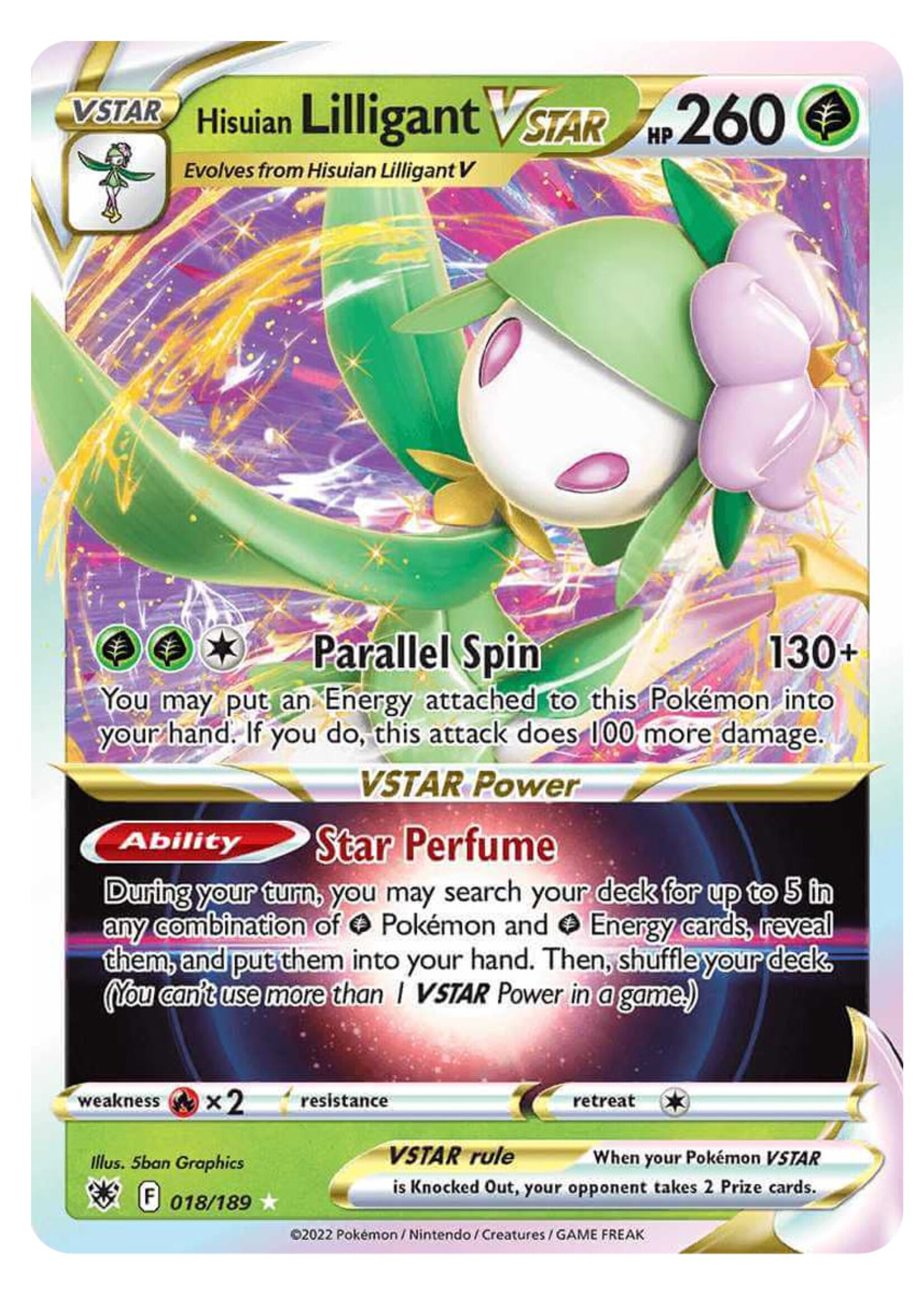 Hisuian Lilligant Vstar 18 (ASR): near mint