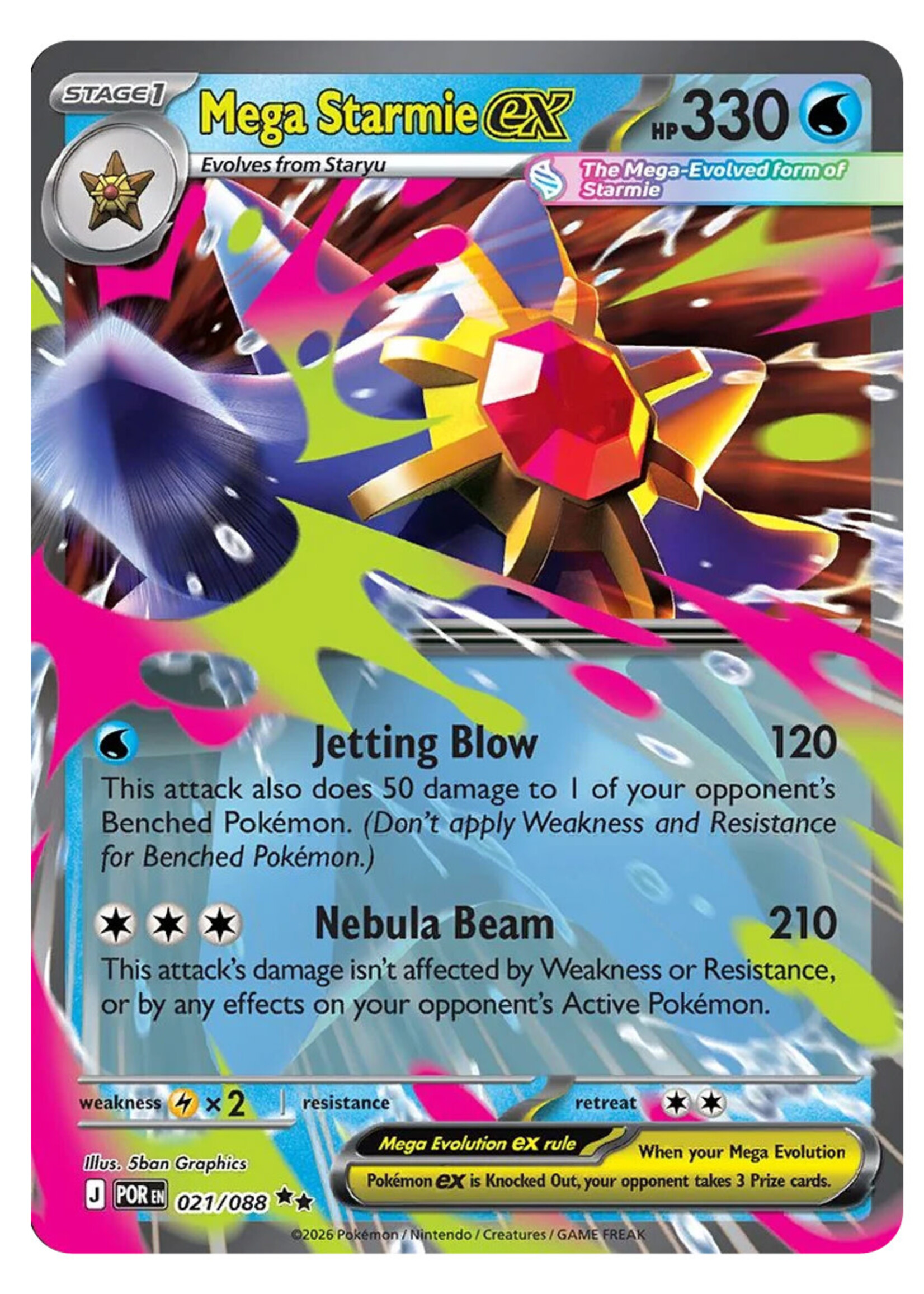 Mega Starmie Ex 21 (POR): near mint