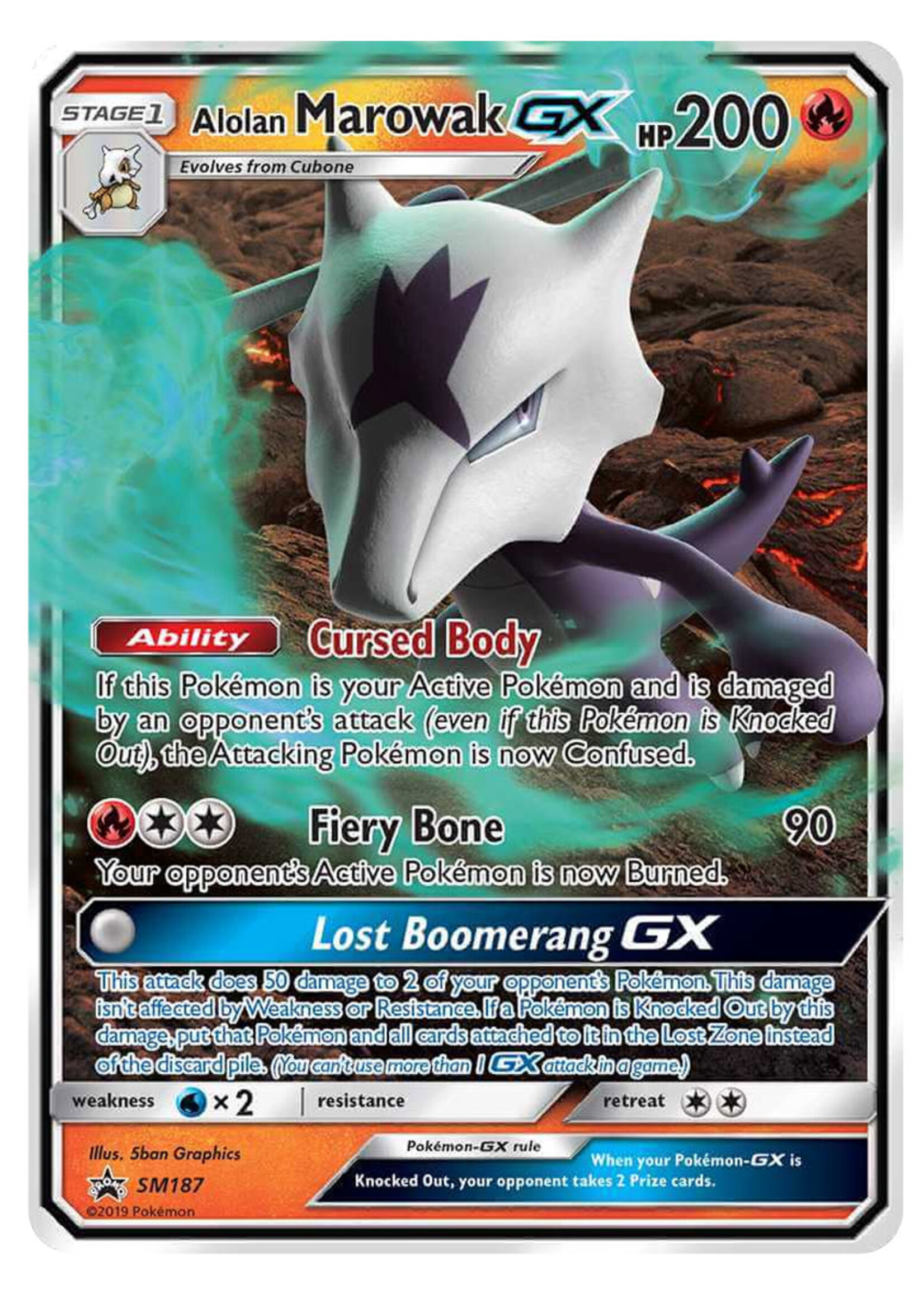 Alolan Marowak GX 187 (SM): light played