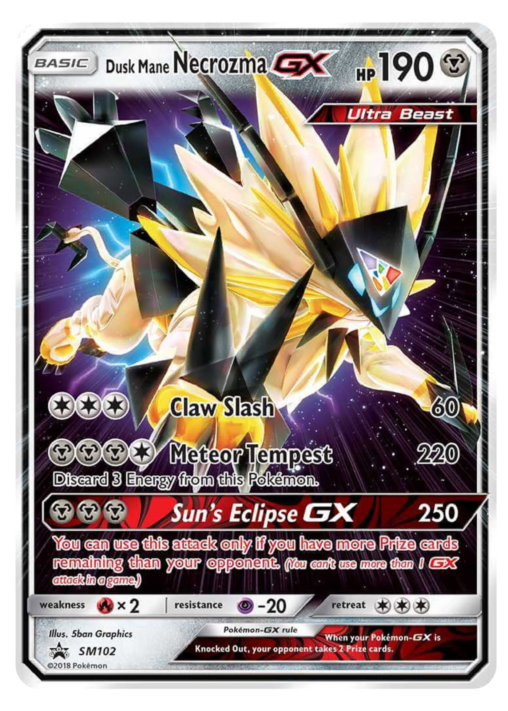 Dusk Mane Necrozma GX 102 (SM): light played