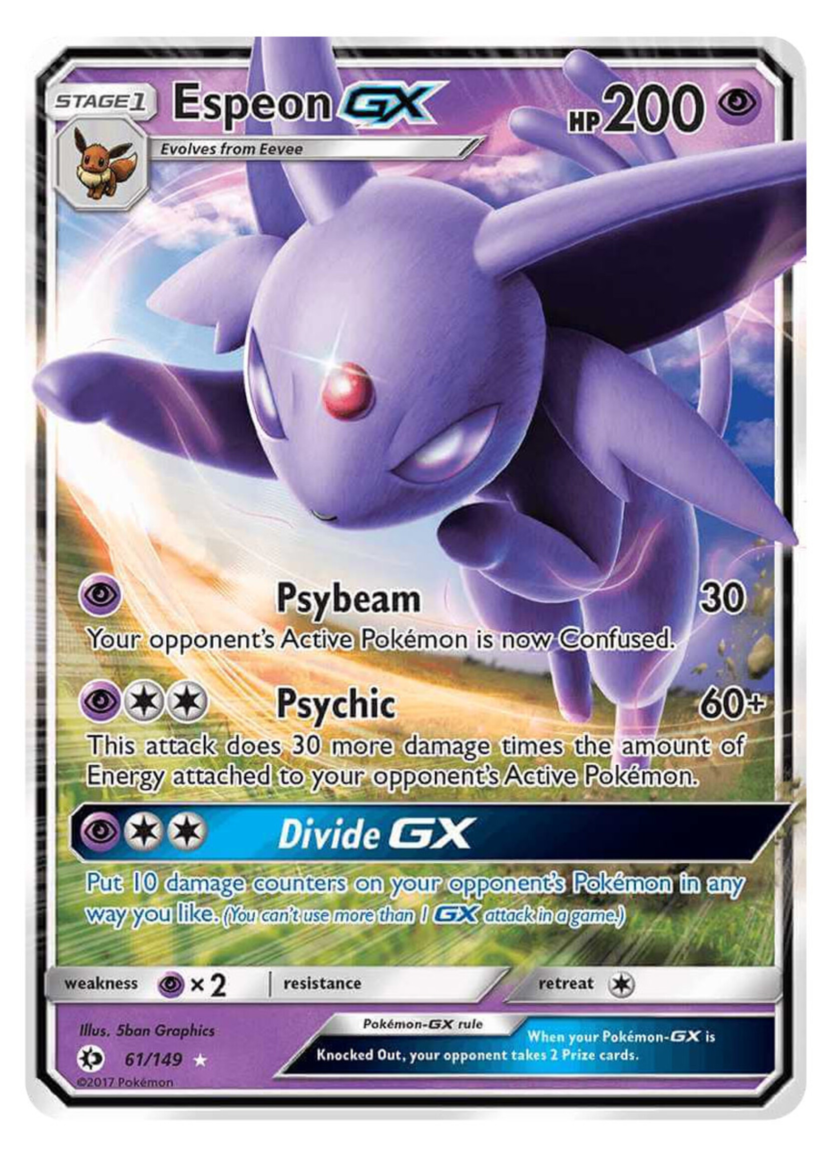 Espeon GX 61 (SUM): light played