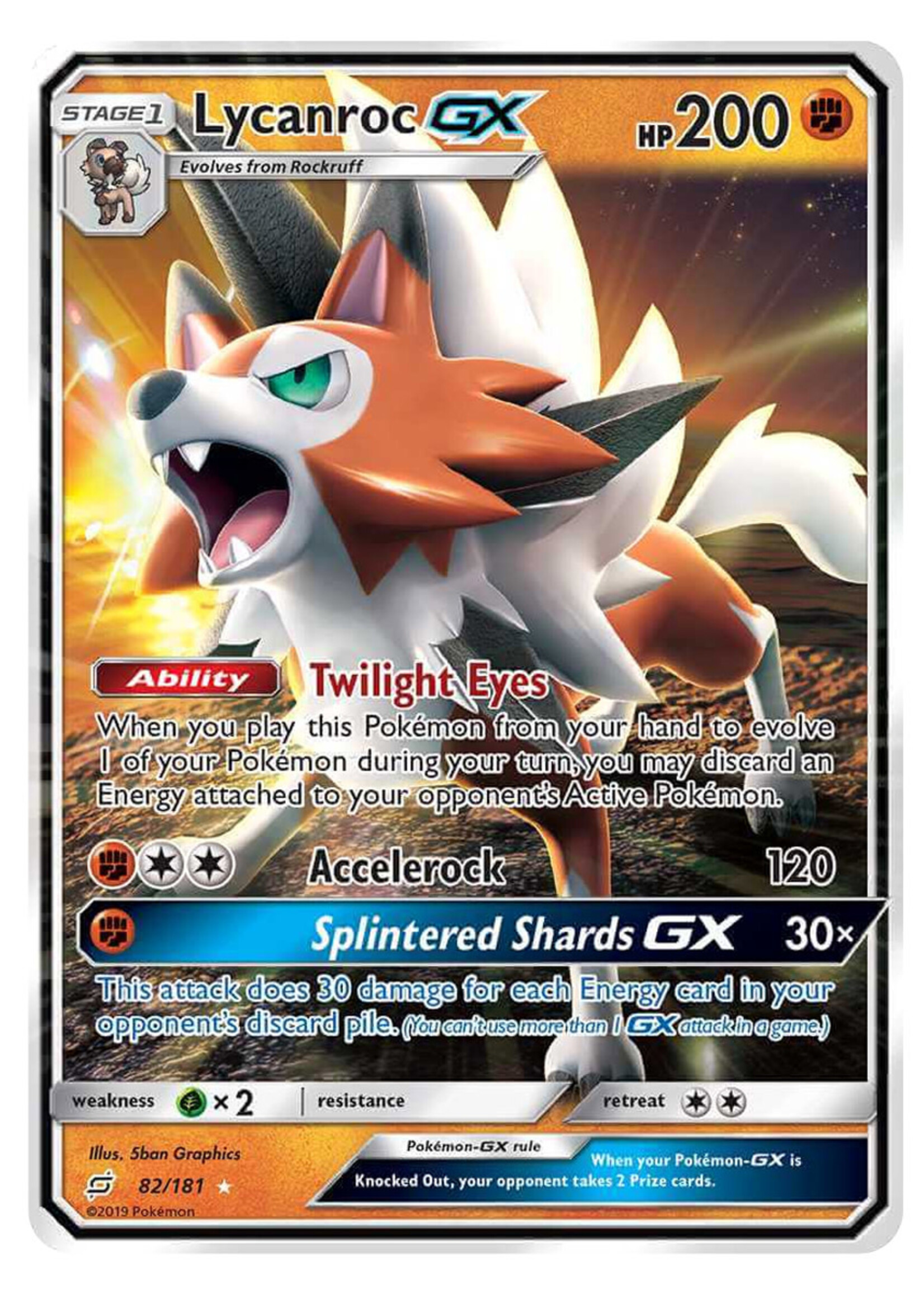 Lycanroc GX 82 (TEU): near mint