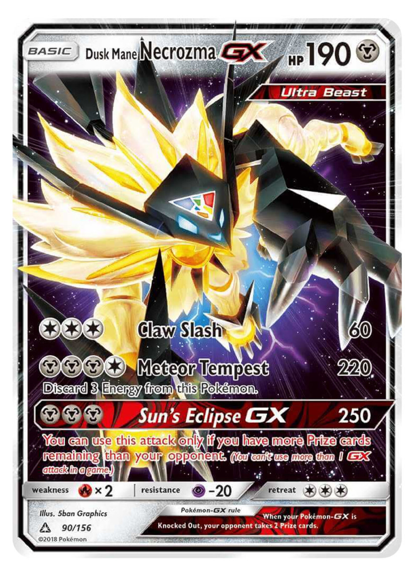 Dusk Mane Necrozma GX 90 (UPR): excellent