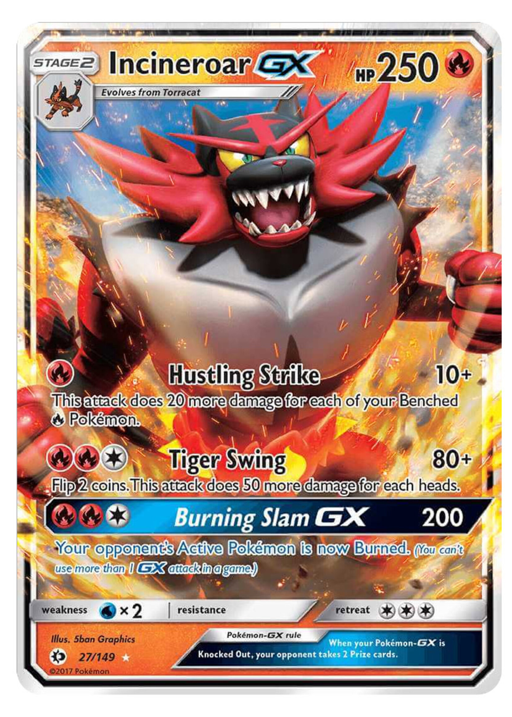 Incineroar GX 27 (SUM): light played