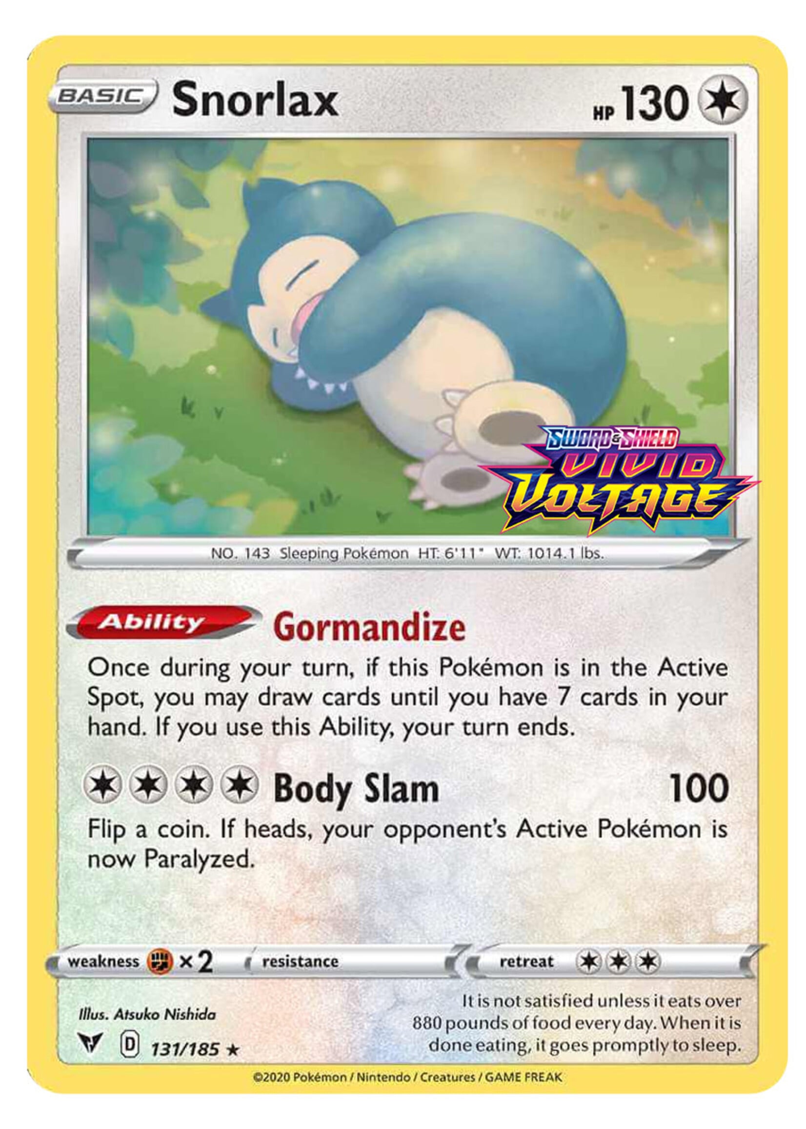 Snorlax 131 (VIV) Stamped Promo: excellent
