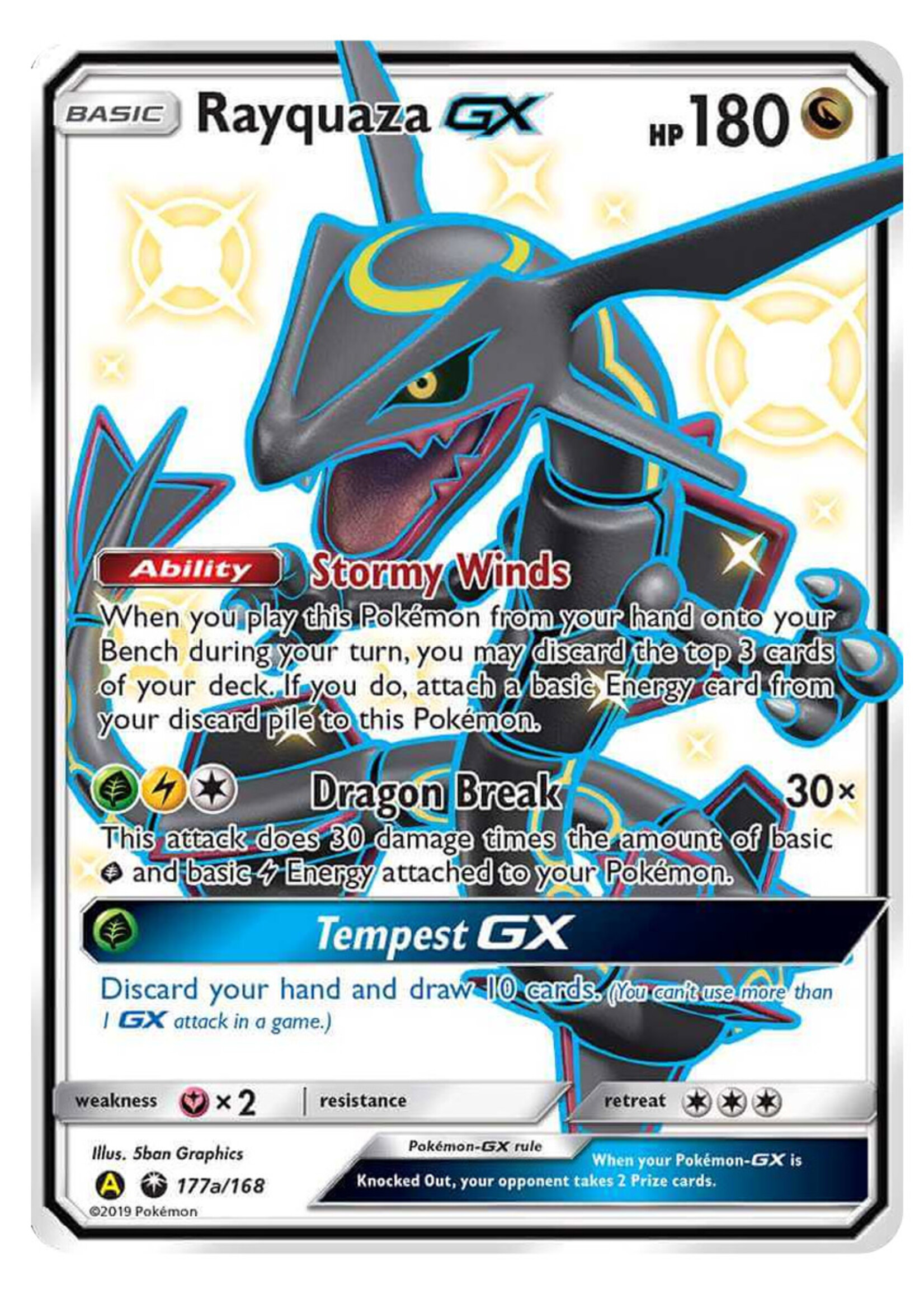 Rayquaza GX 177a (CES): near mint