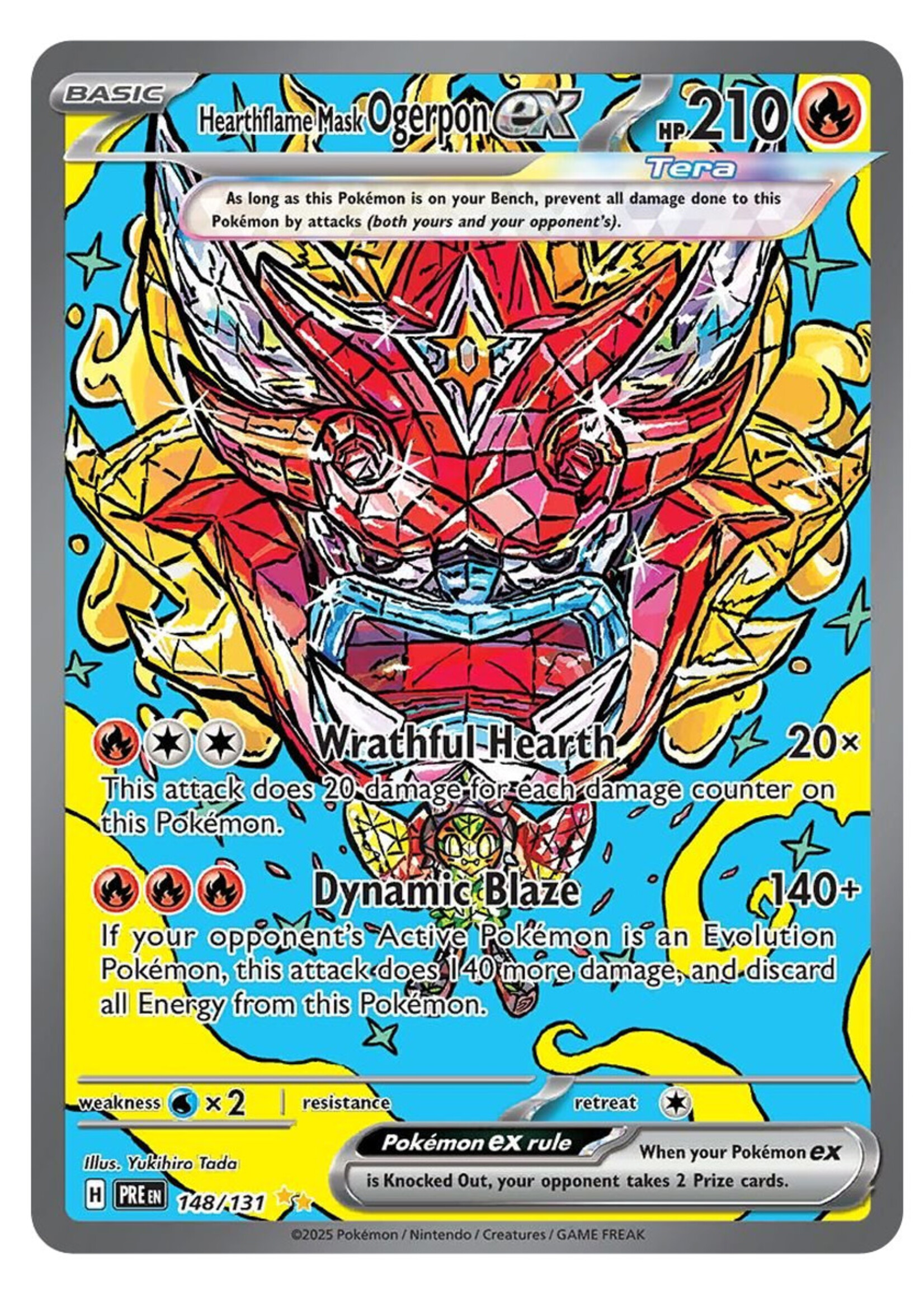 Hearthflame Mask Ogerpon Ex 148 (PRE): near mint