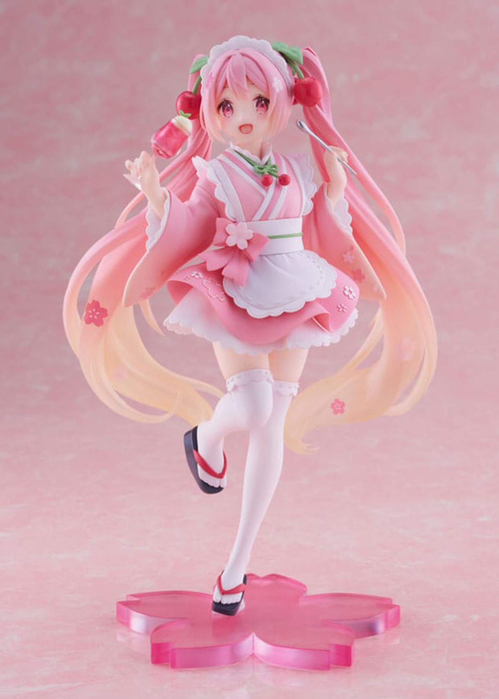 Hatsune Miku Statue Newley Written Sakura Miku Japanese Cafe Reissue 18cm