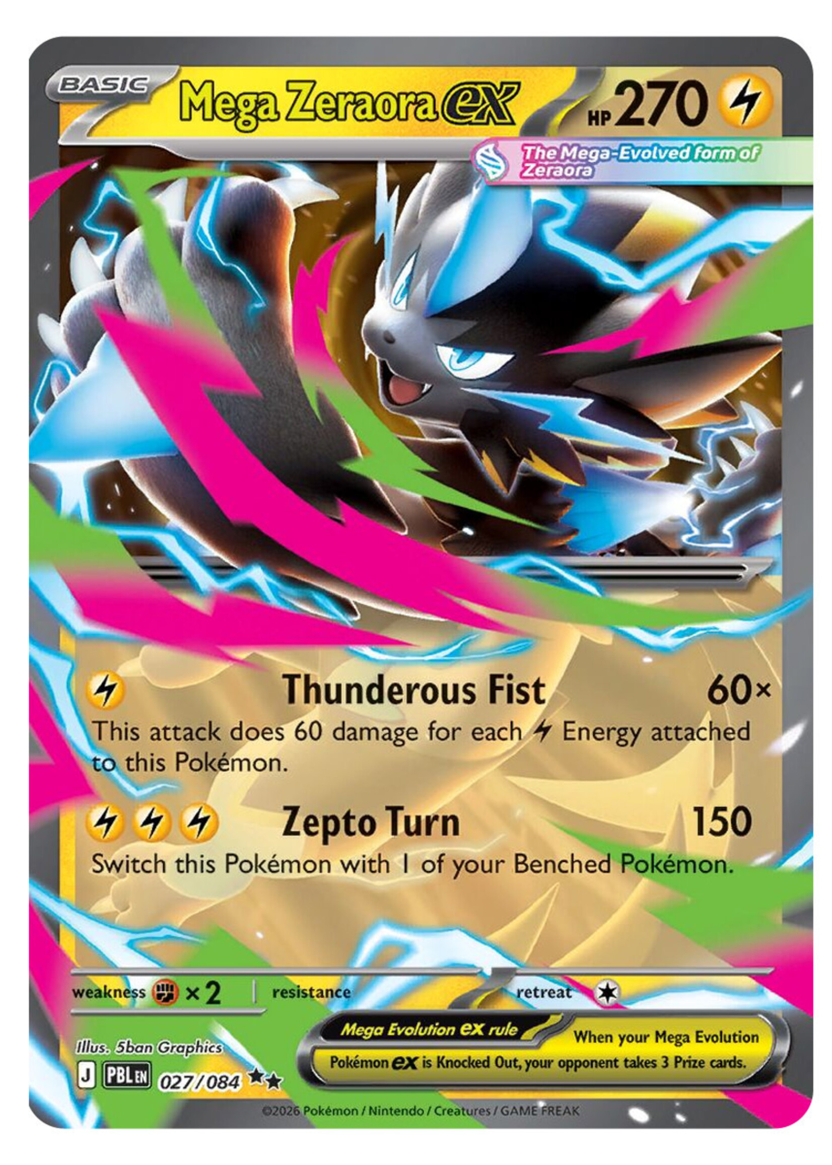 Mega zeraora Ex 27 (PBL): near mint