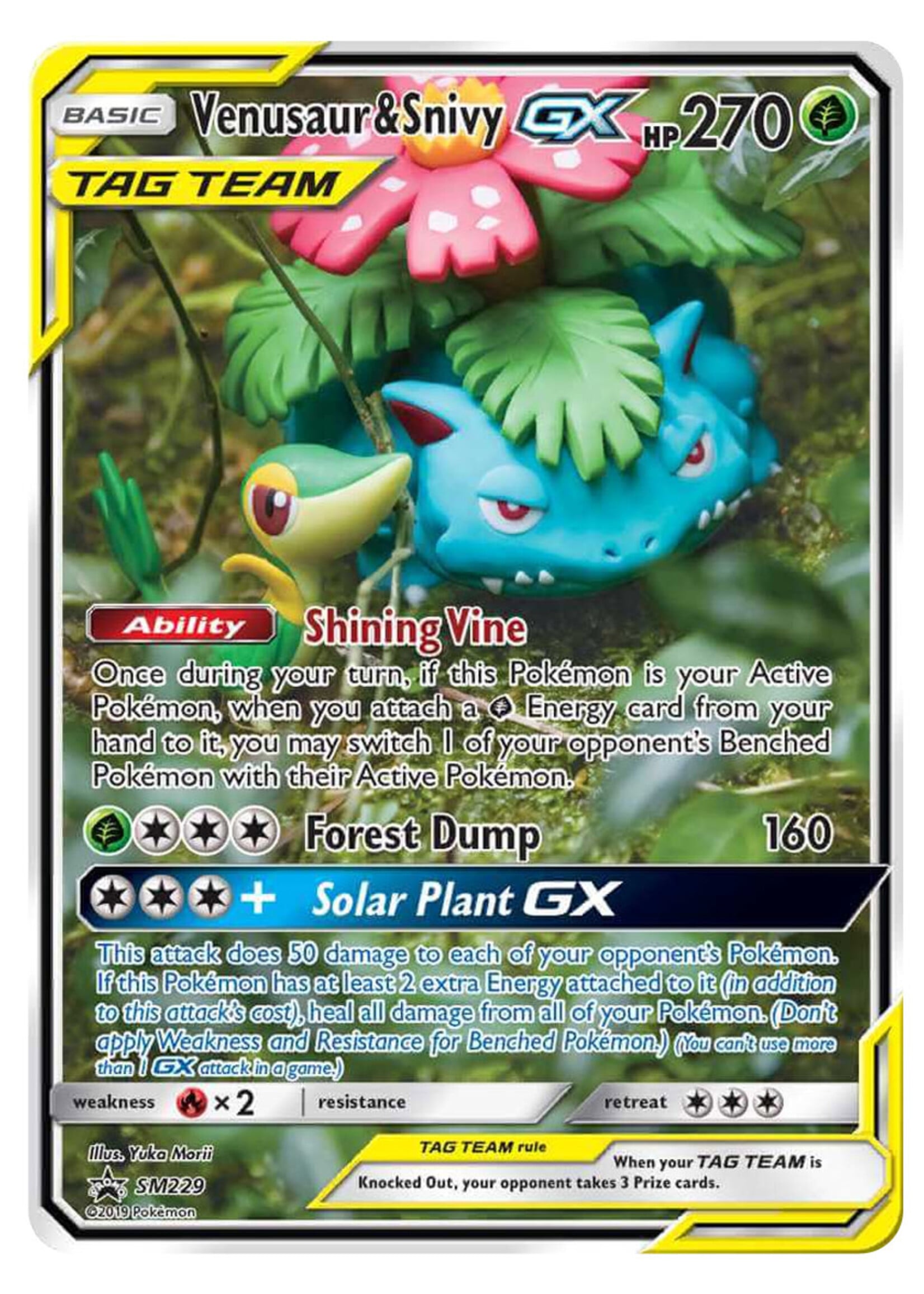 Venusaur & Snivy GX 229 (SM): light played