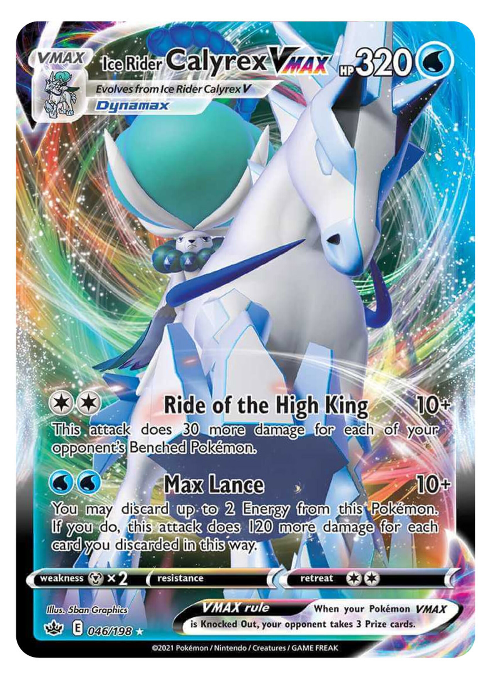 Ice Rider Calyrex Vmax 46 (CRE): light played