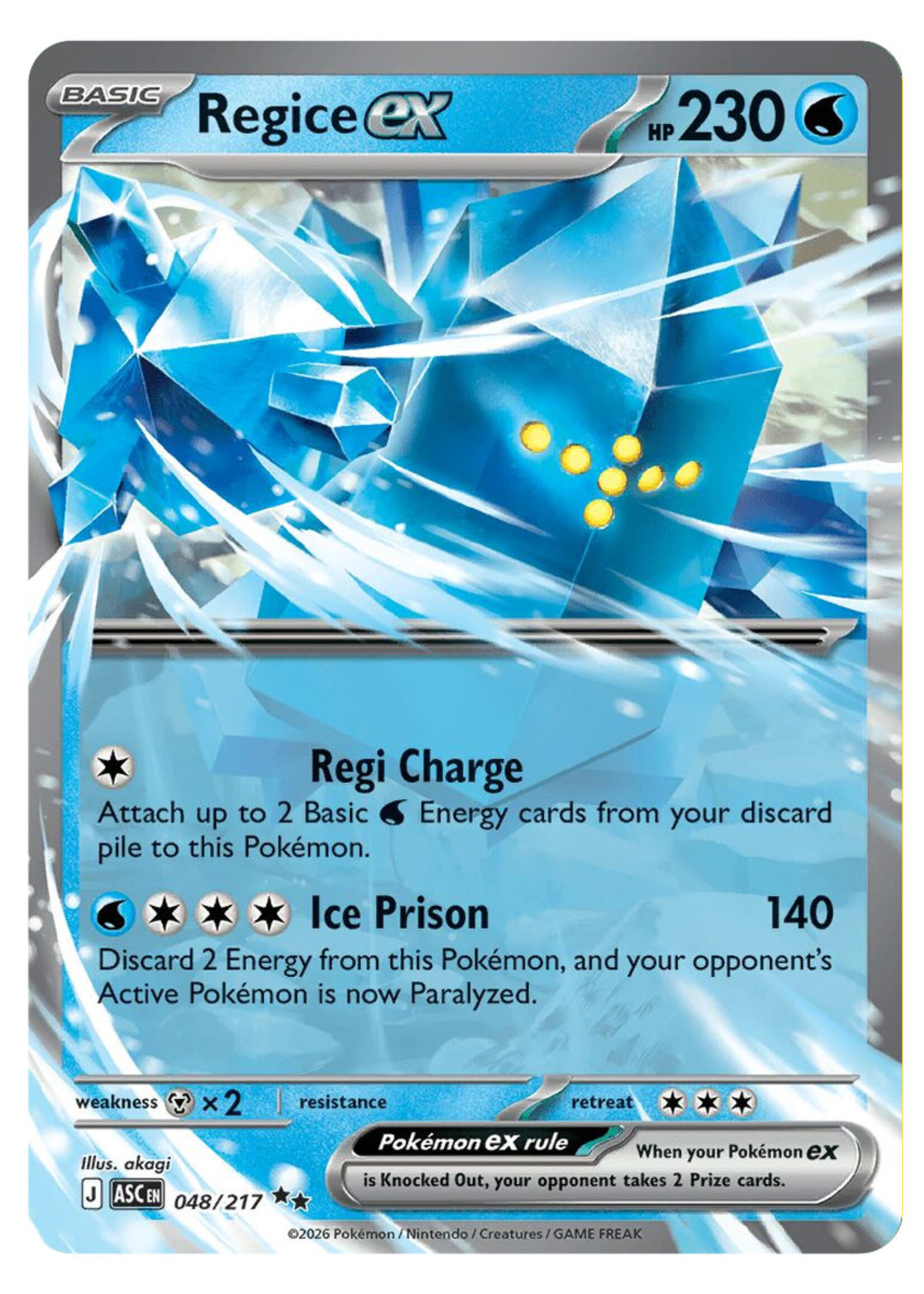 Regice Ex 48 (ASC): near mint