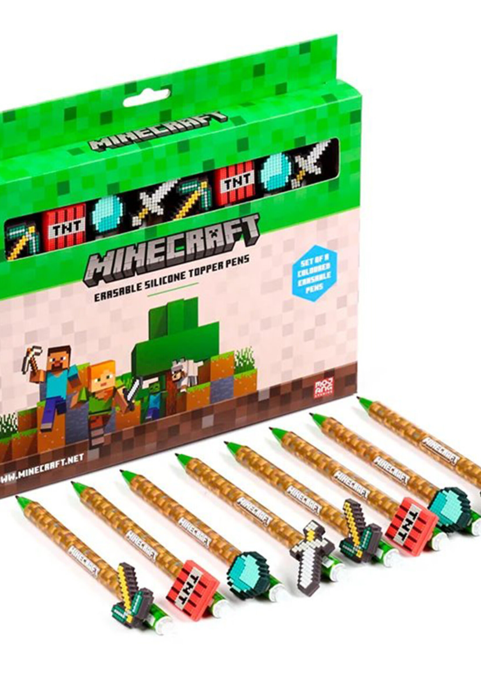 Minecraft Tools Set Of 8 Head Topper Erasable Gel Pen