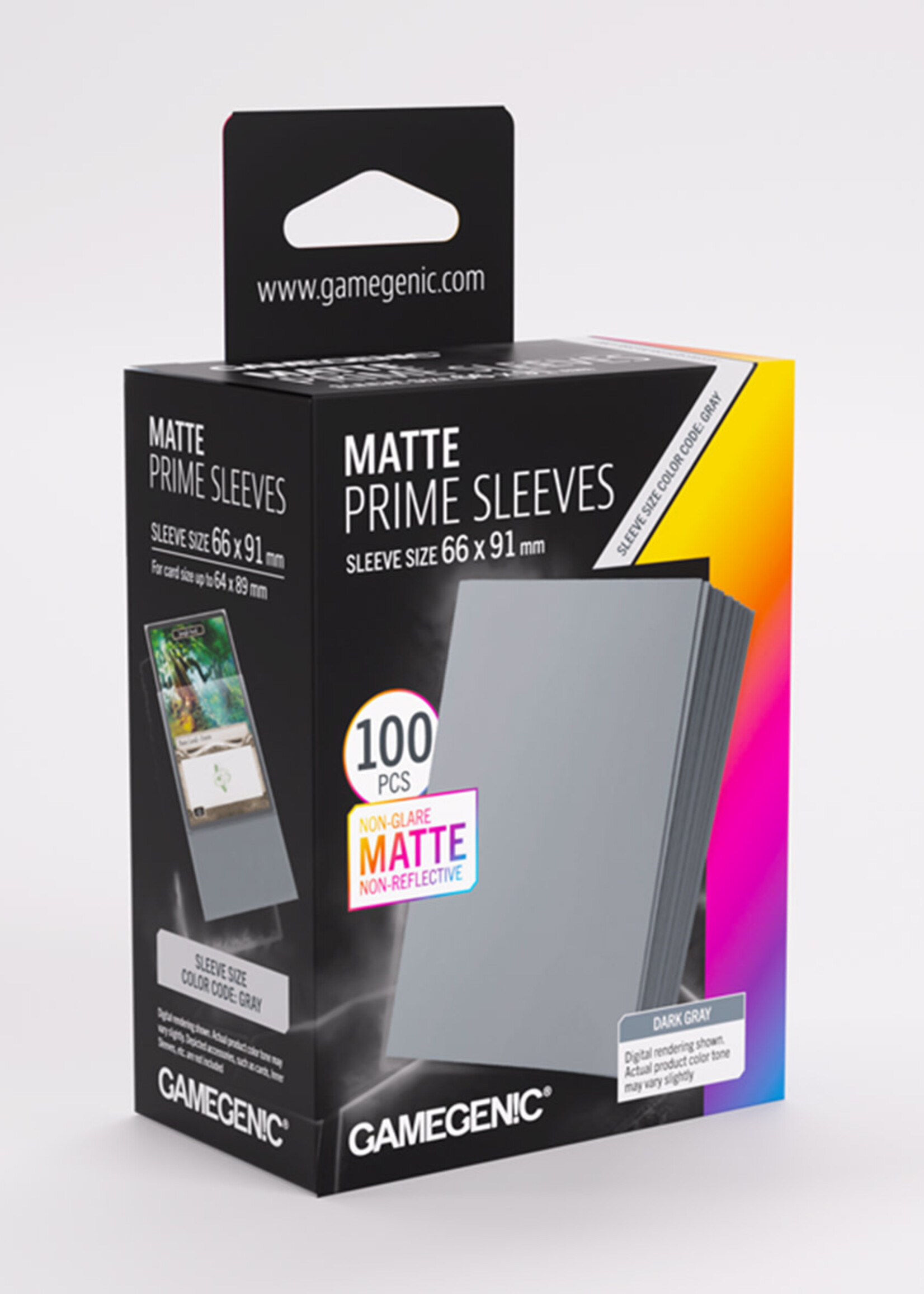 GameGenic Sleeves Matte Prime Pack 66x91mm (100) Dark Gray