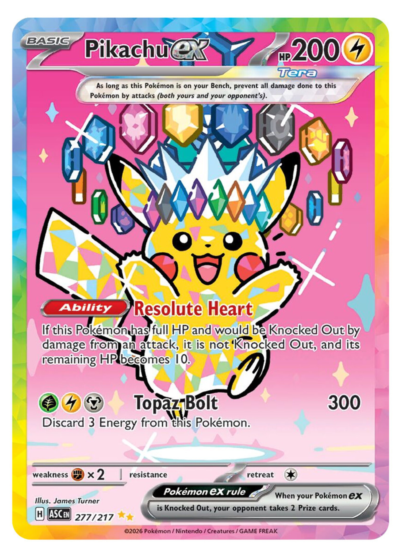 Pikachu Ex 277 (ASC): excellent/near mint