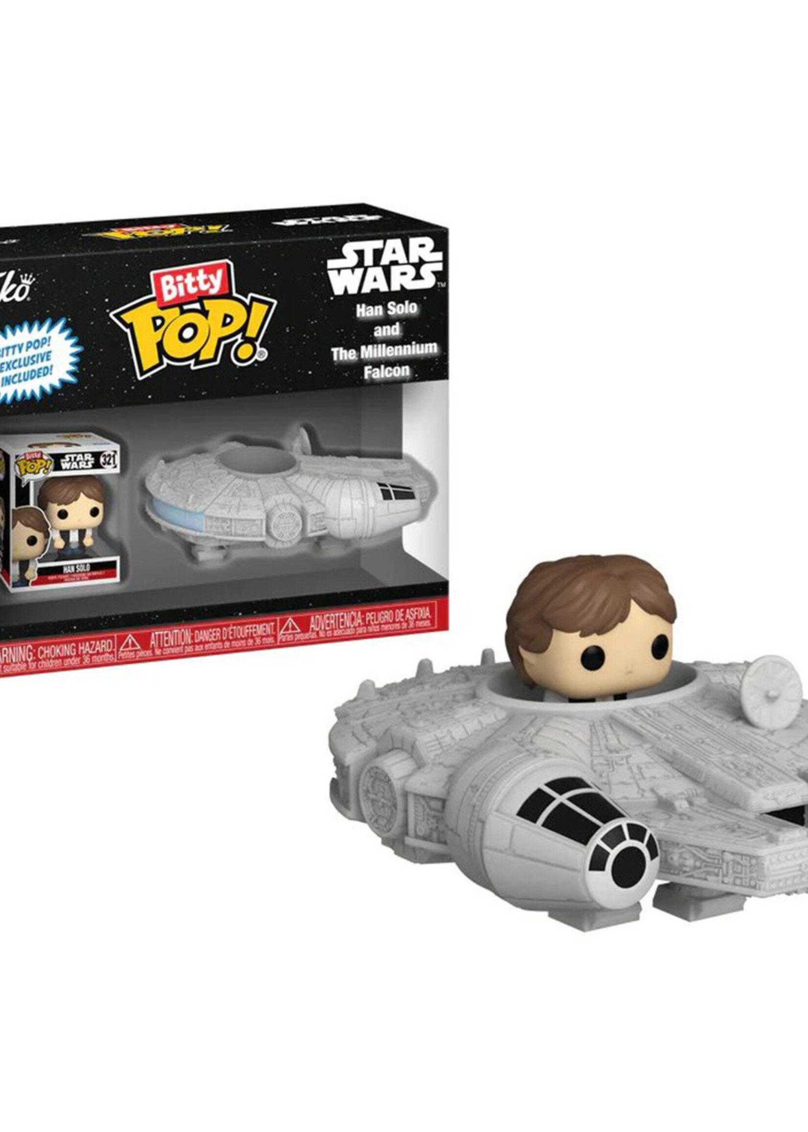 Star Wars Bitty Pop Ride Han Solo With Milennium Falcon