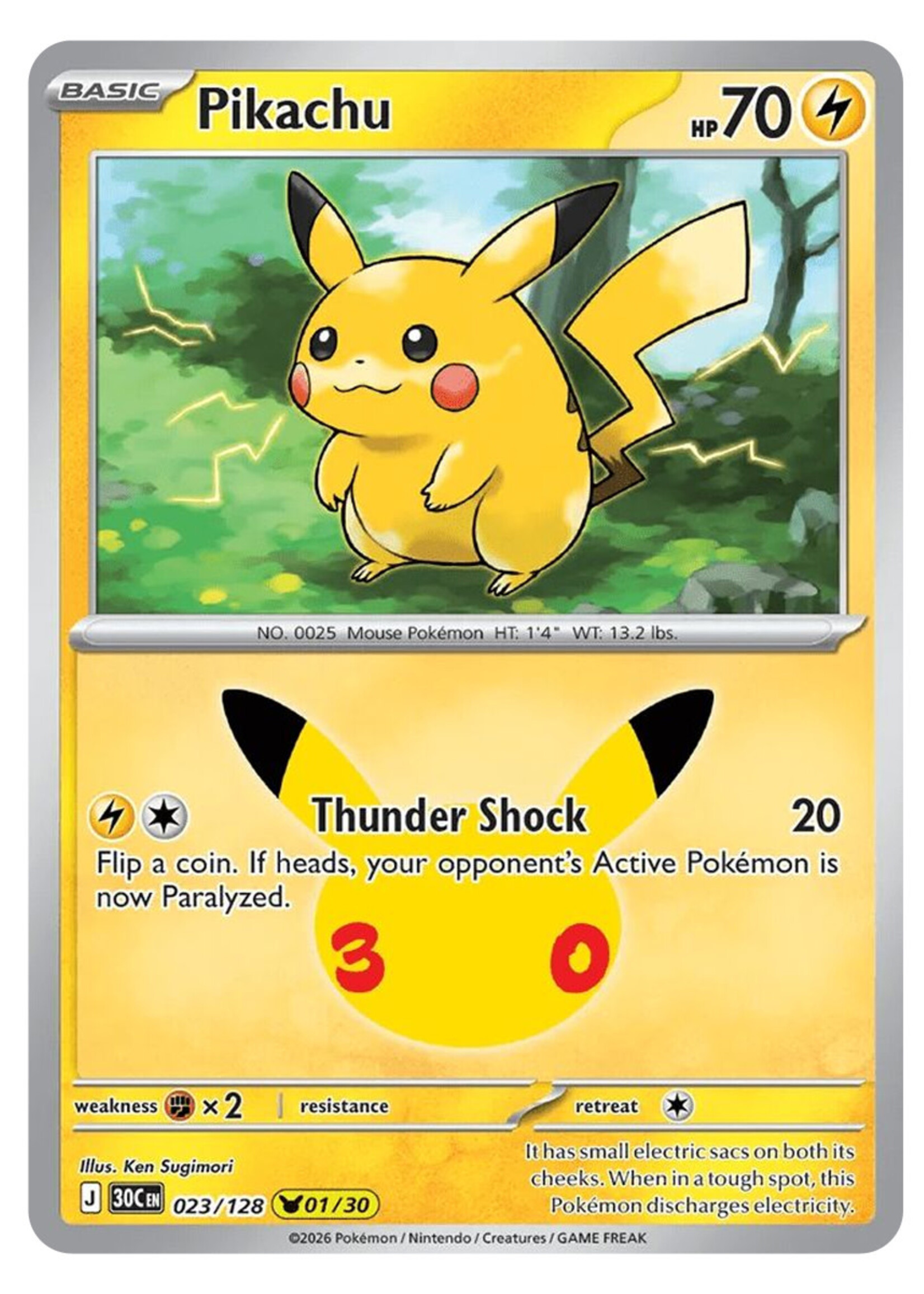 Pikachu 23 (30C): near mint