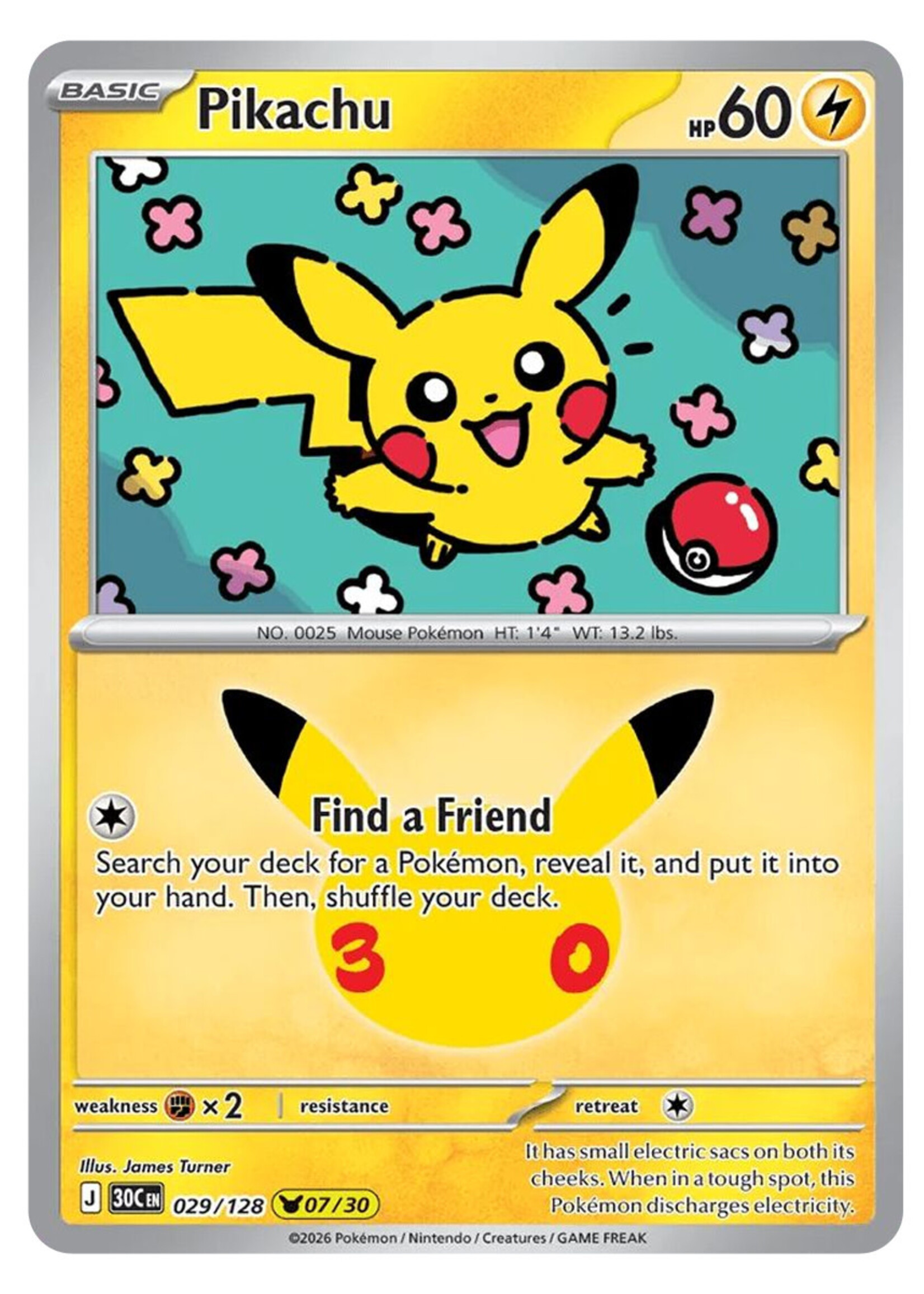 Pikachu 29 (30C): near mint