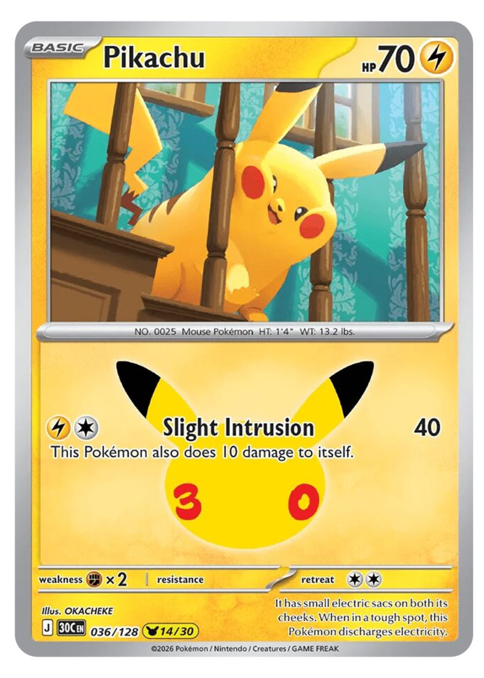 Pikachu 36 (30C): near mint