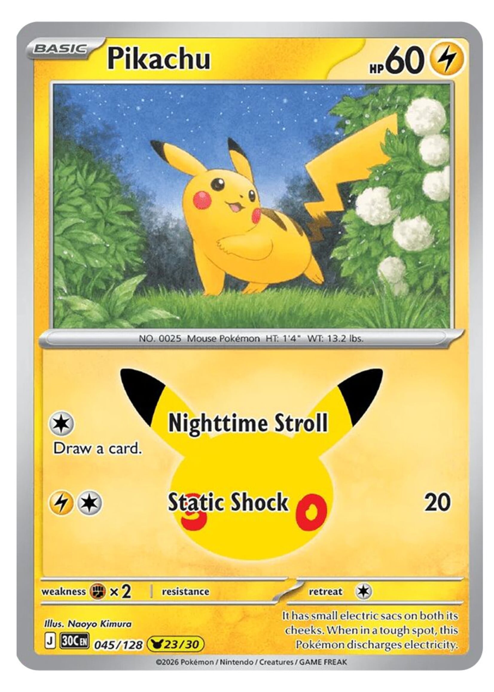 Pikachu 45 (30C): near mint