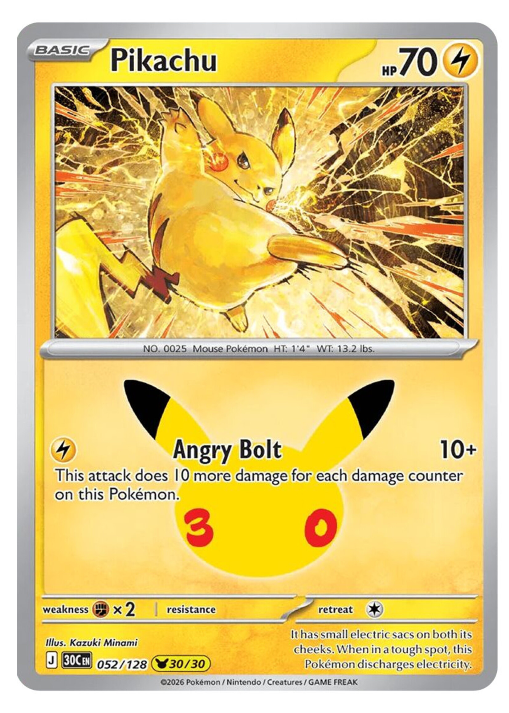 Pikachu 52 (30C): near mint