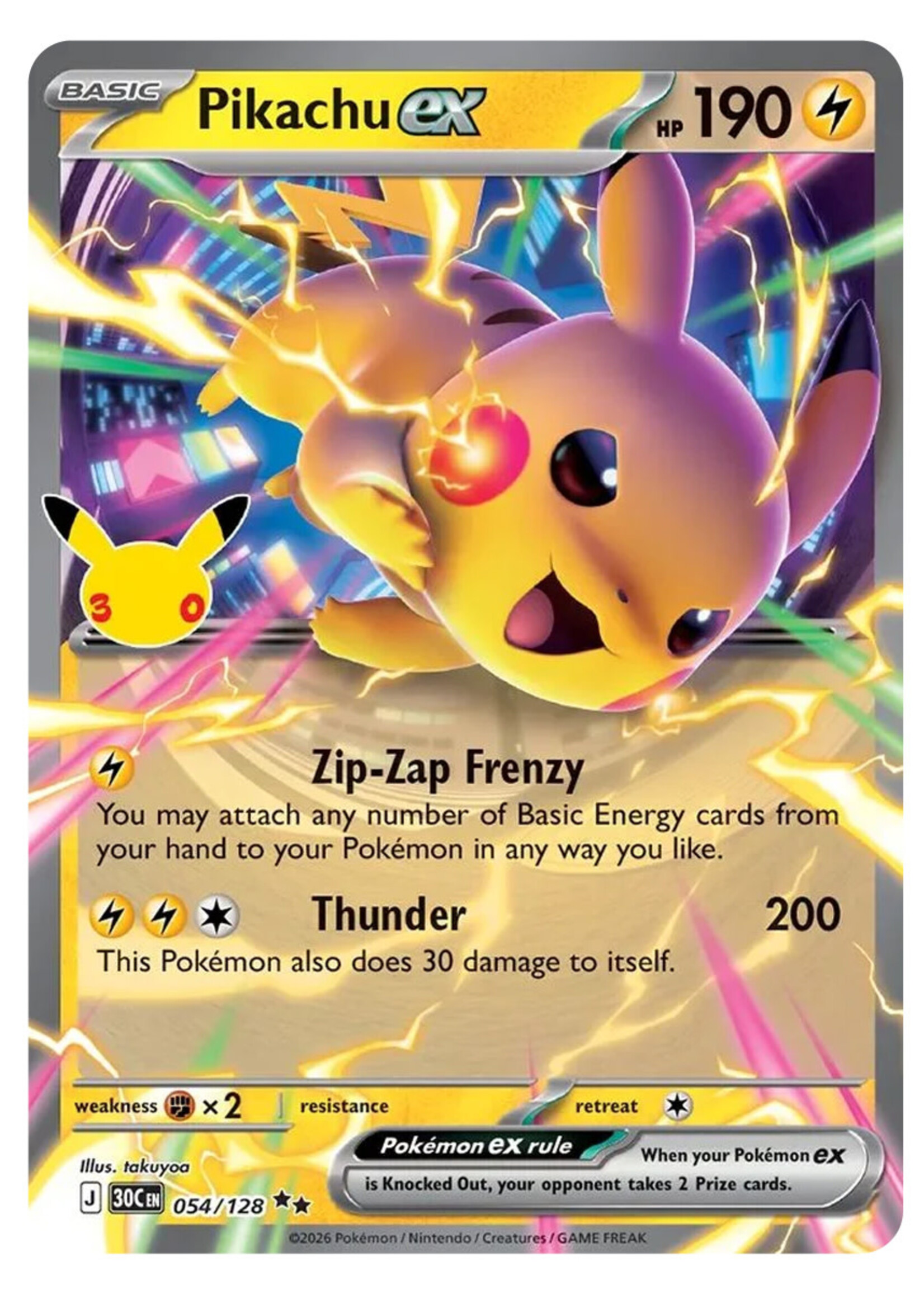 Pikachu Ex 54 (30C): near mint