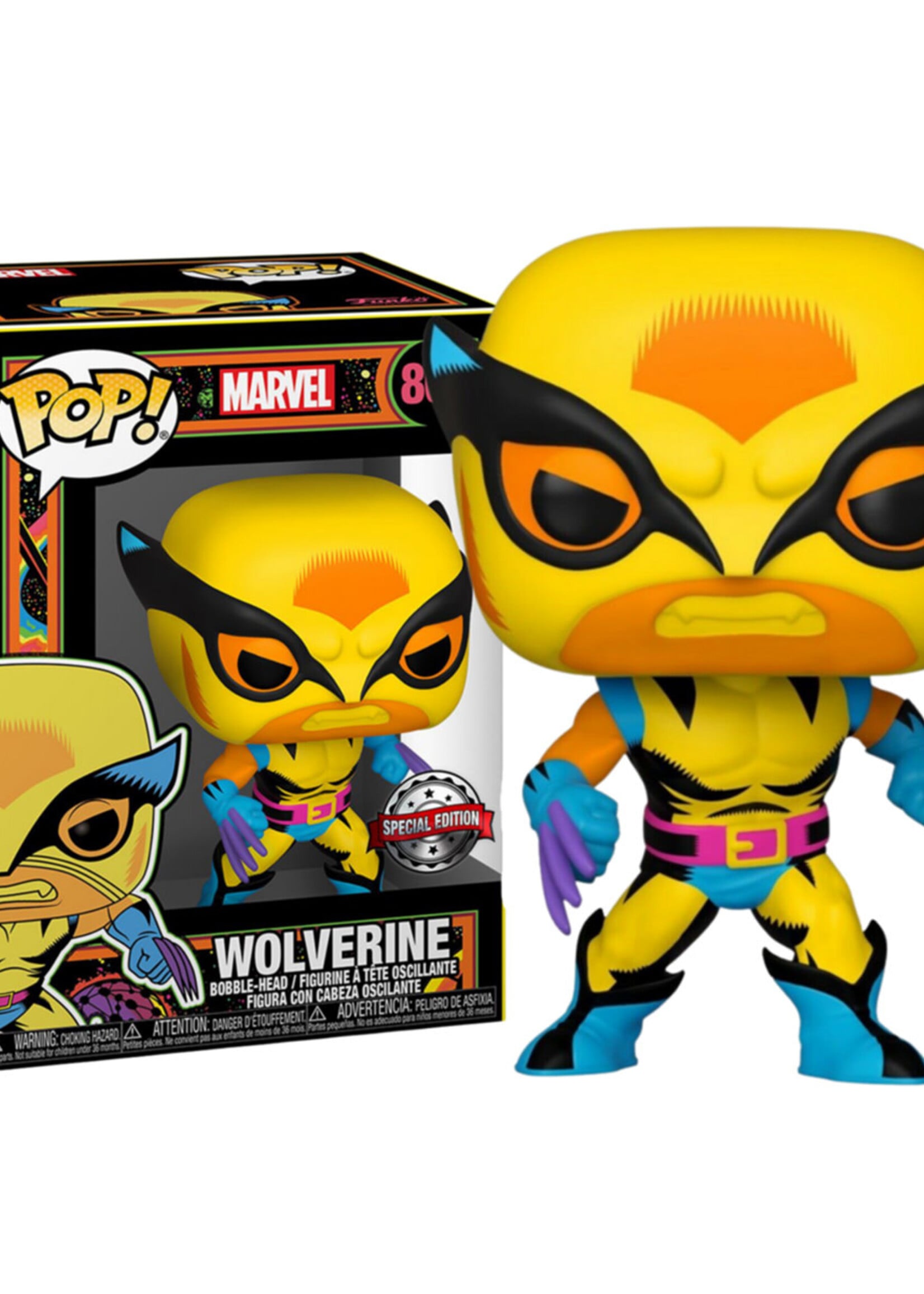 Marvel Blacklight Funko Pop N° 802 Wolverine