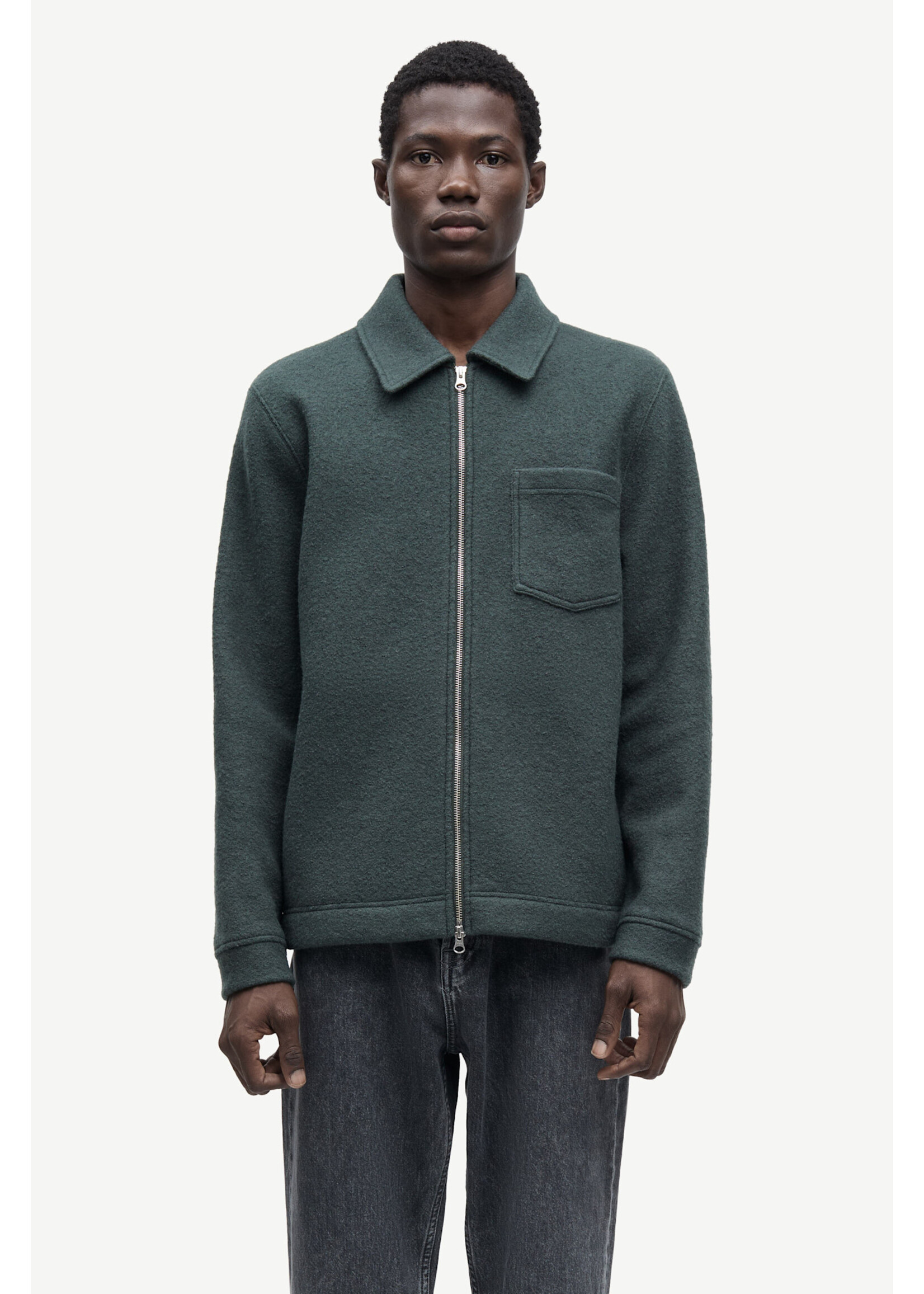 Samsøe Samsøe Samsoe Samsoe Hannes Full Zip - Dark Evergreen