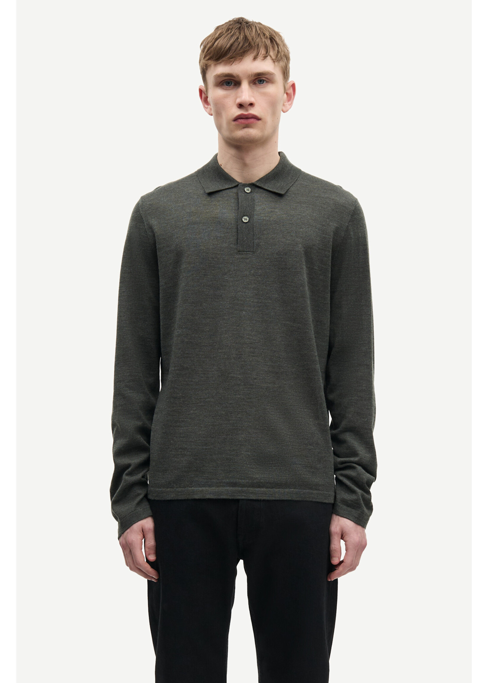 Samsøe Samsøe Sarowan Polo ls - Dark Evergreen Mel
