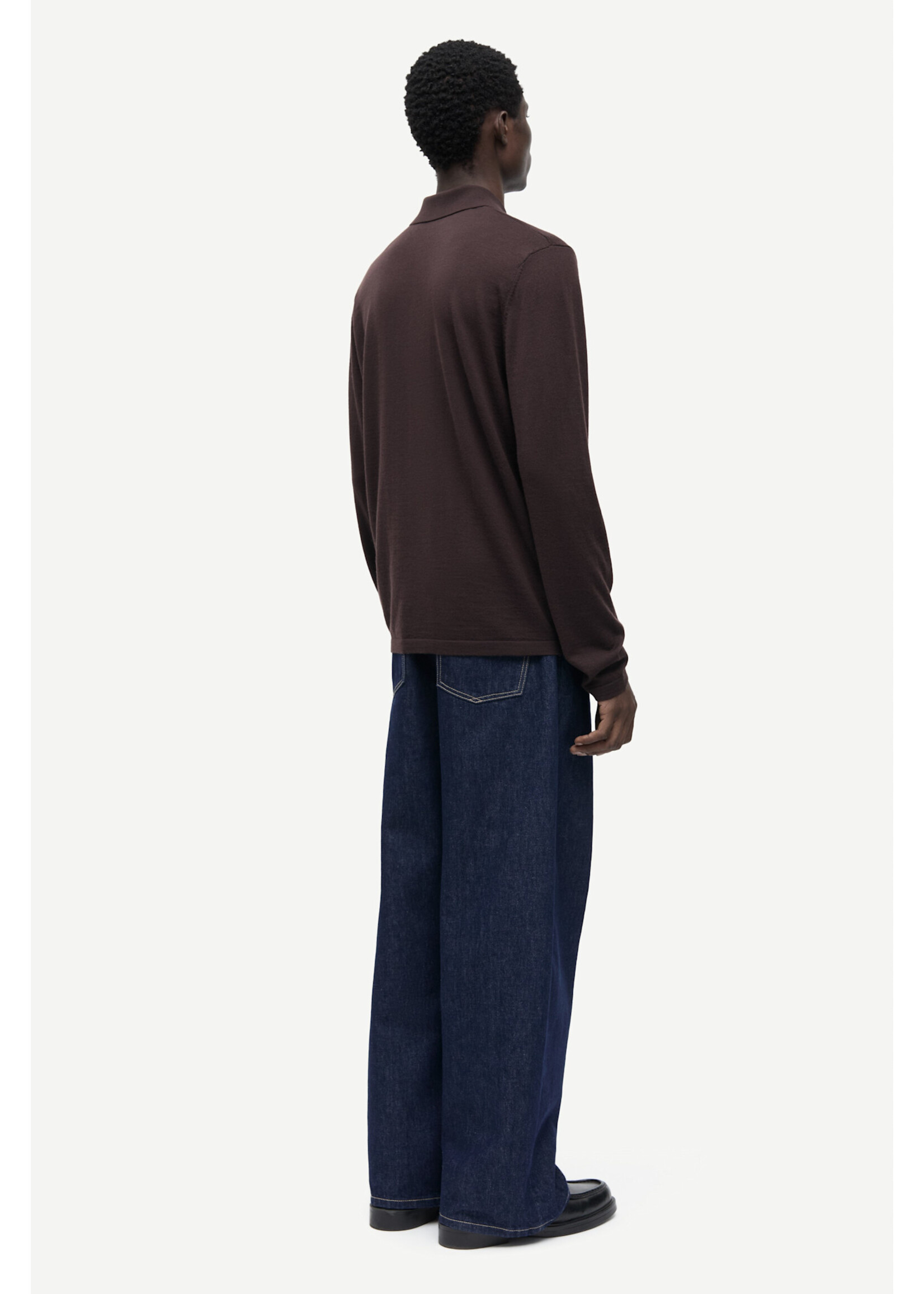 Samsøe Samsøe Sarowan Polo LS - Black Coffee