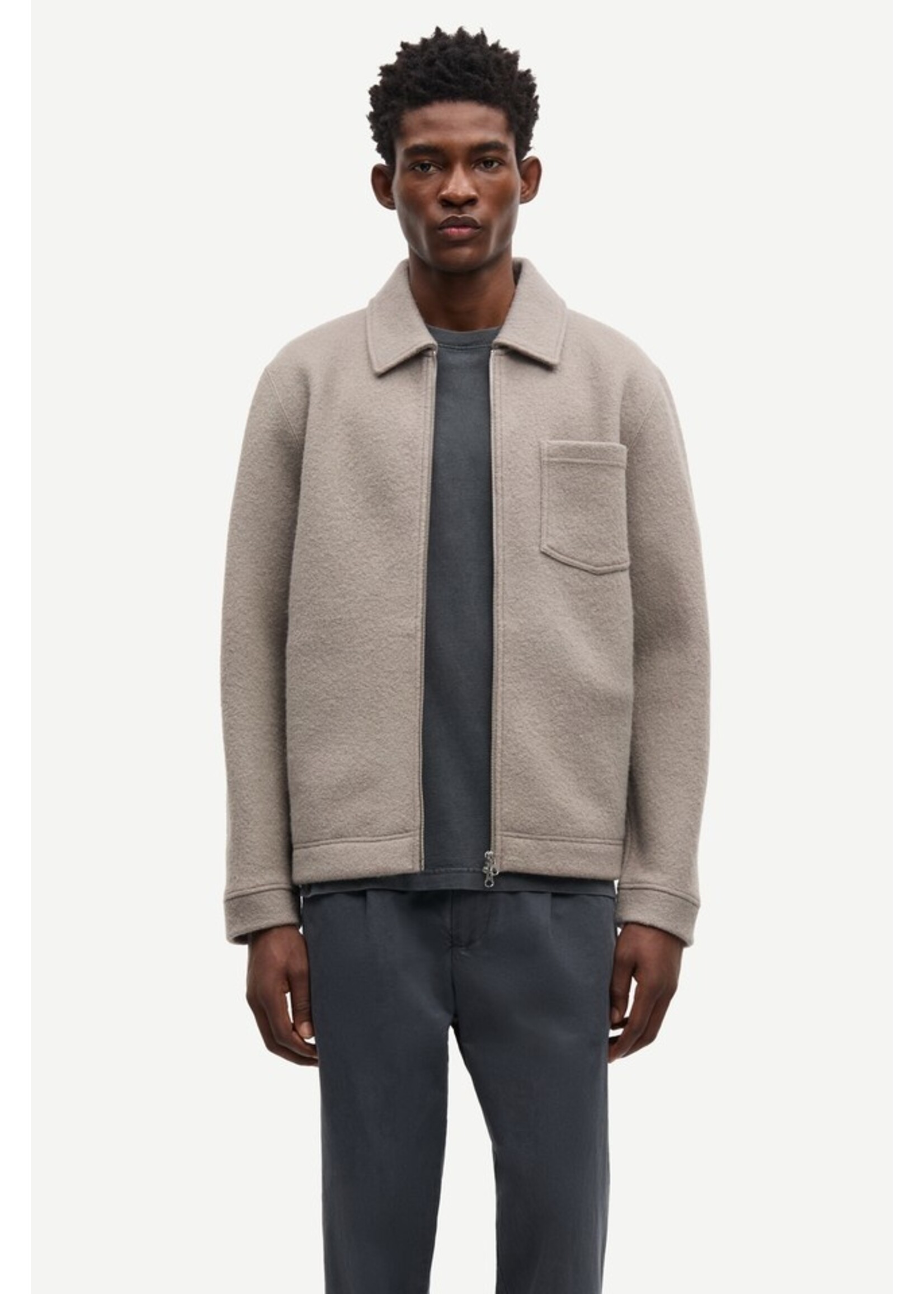 Samsøe Samsøe Hannes full zip - Elephant Skin