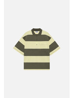 Won Hundred Won Hundred Topper Striped Polo - Beetle Green