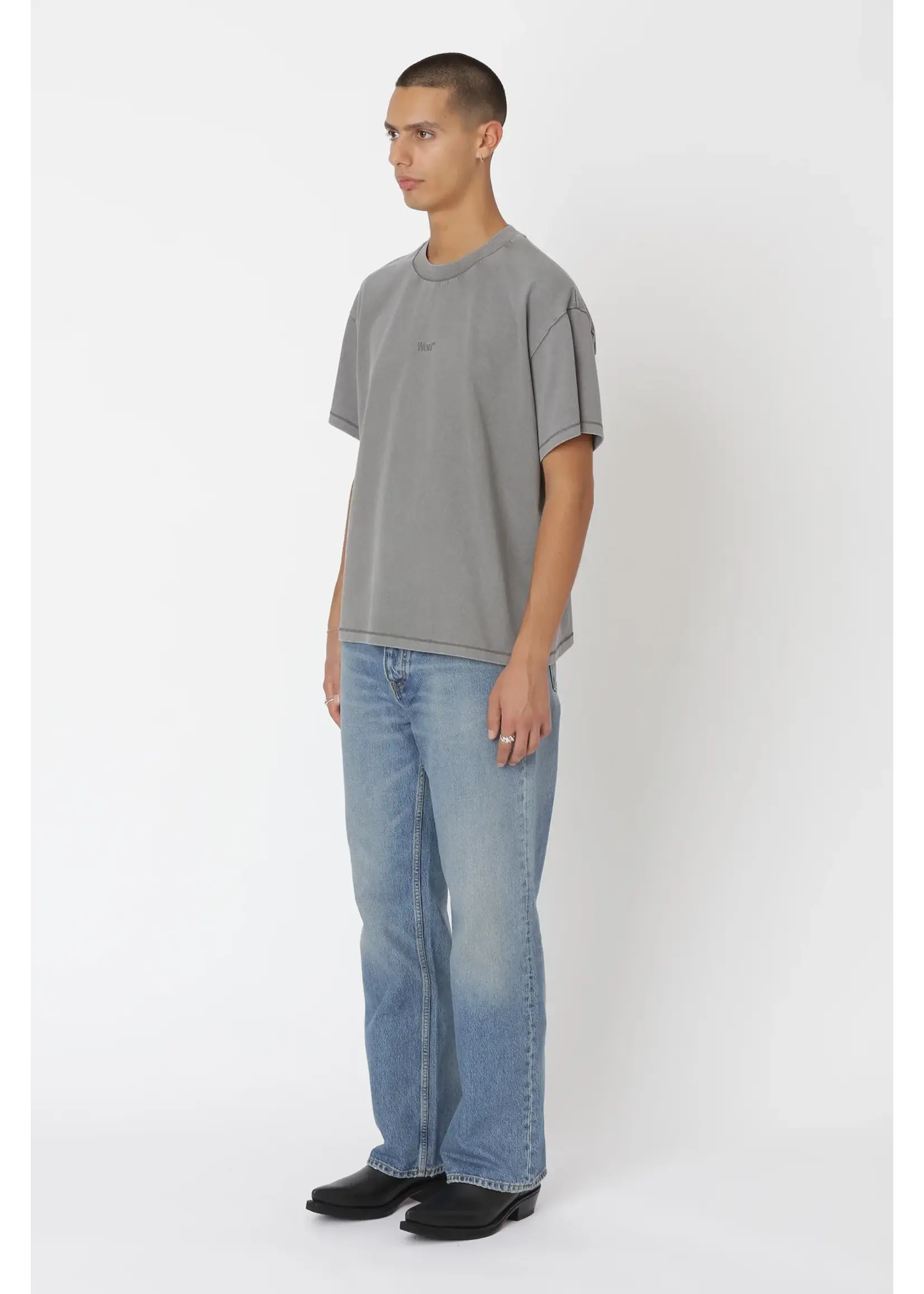 Won Hundred Staff Boxy Tee - Washed Steel Grey