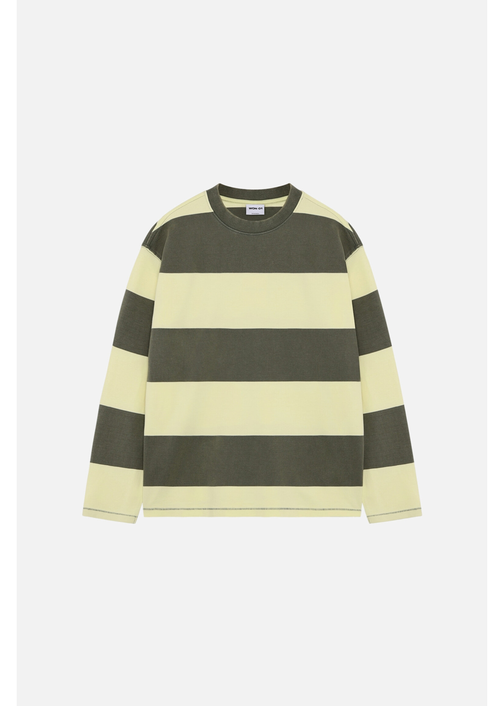Won Hundred Staff Boxy Striped LS - Beetle Green