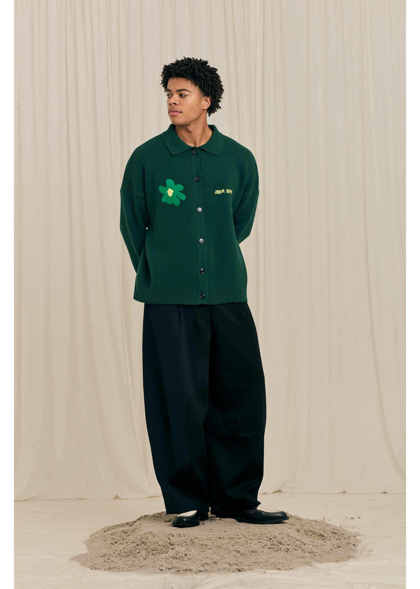 Arbor Antwerp Arbor Antwerp Flower Polo Knit - Green