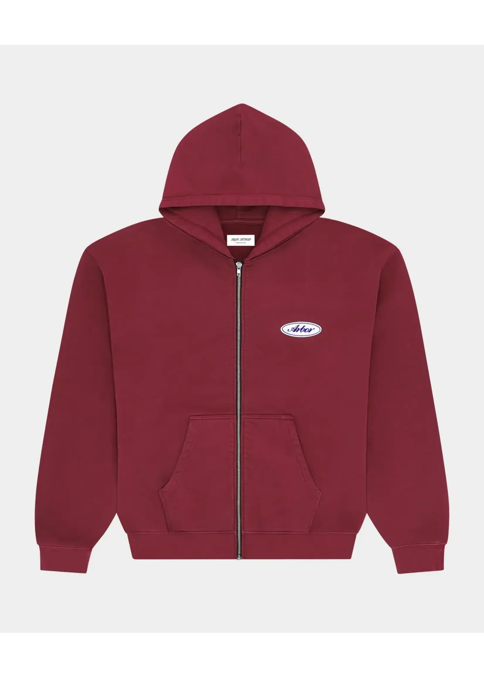 Arbor Antwerp Arbor Antwerp Burgundy Patch Zip Hoodie - Burgundy
