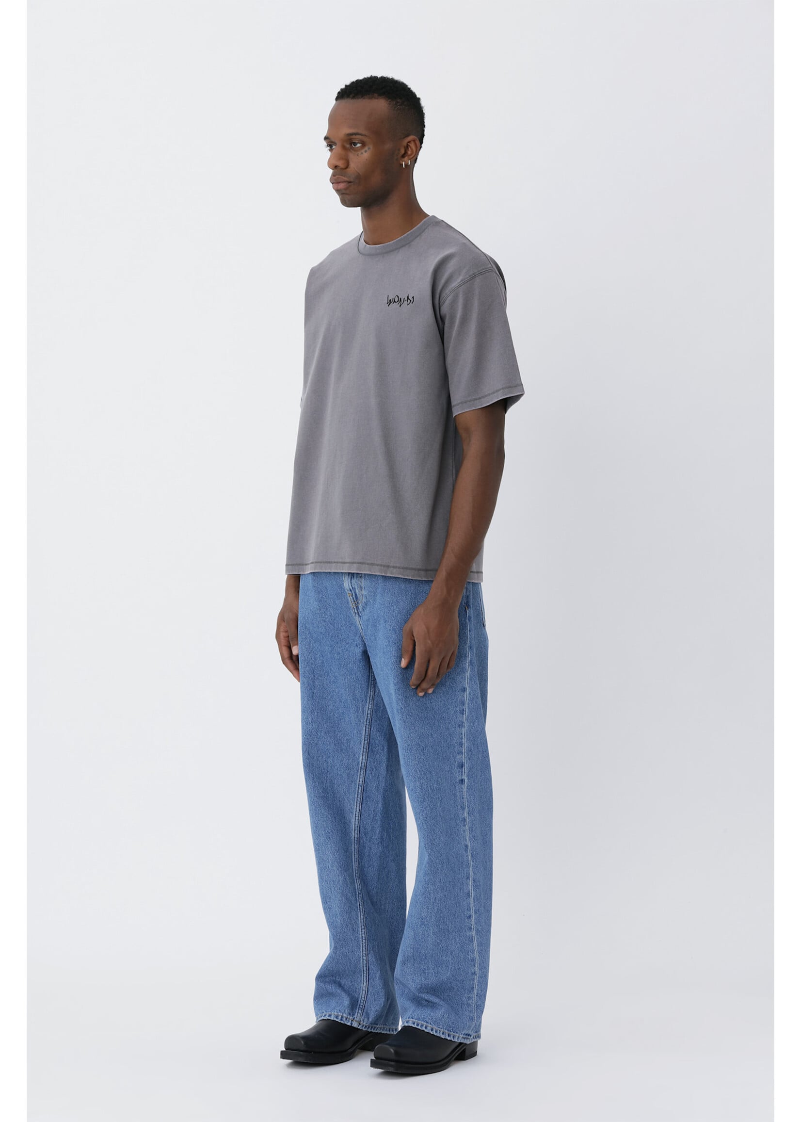 Won Hundred Won Hundred LA Logo T-Shirt - Charcoal Grey