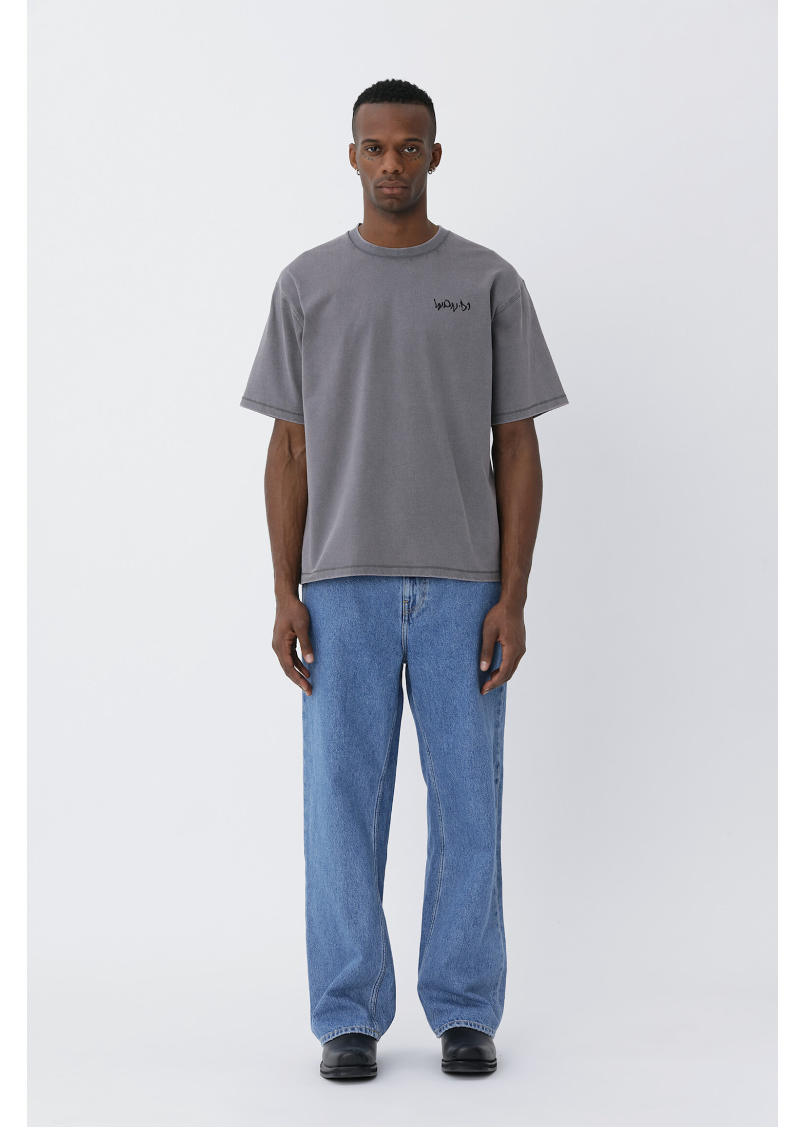 Won Hundred Won Hundred LA Logo T-Shirt - Charcoal Grey