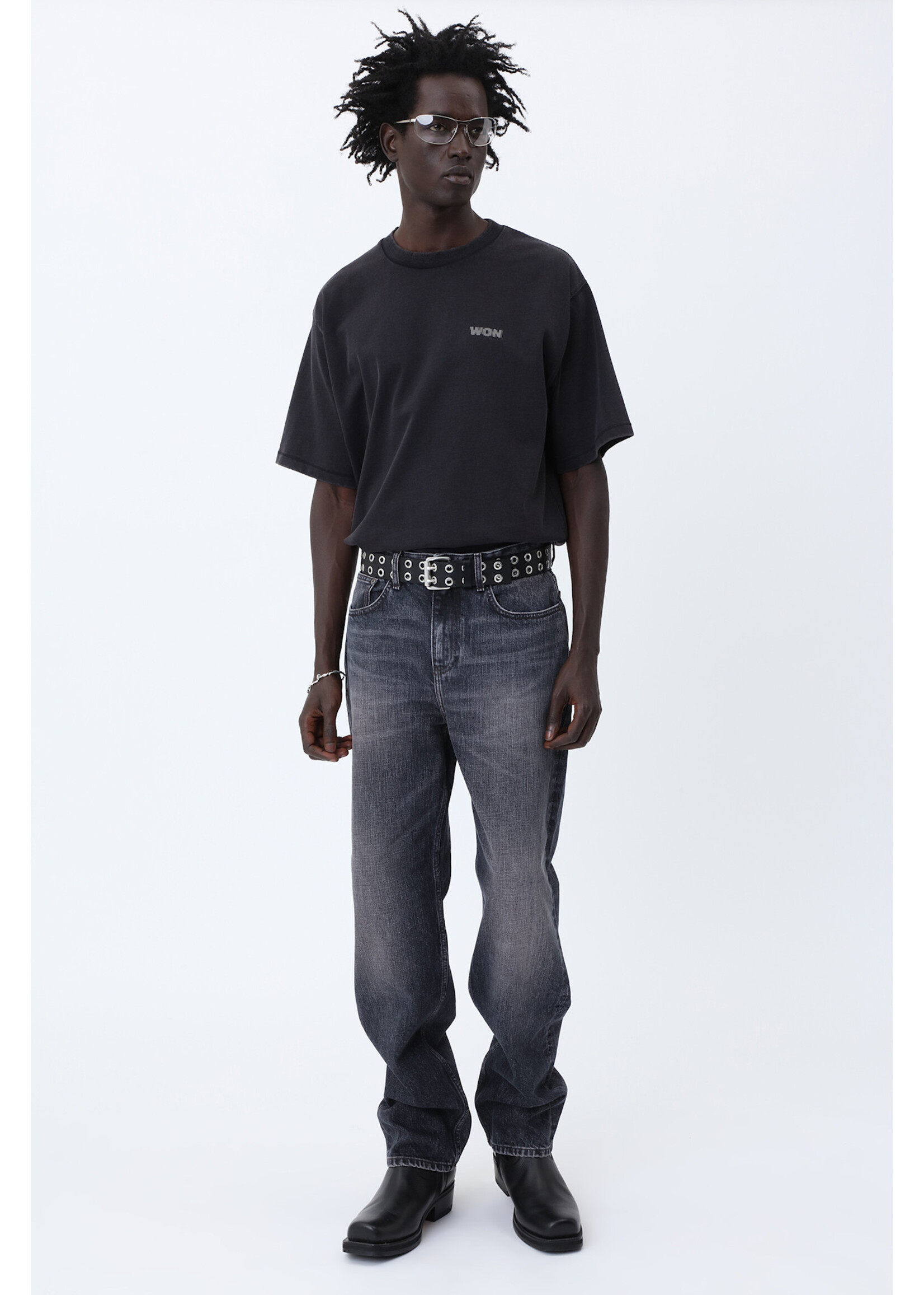 Won Hundred Won Hundred LA Back Inversed Man T-Shirt - Black