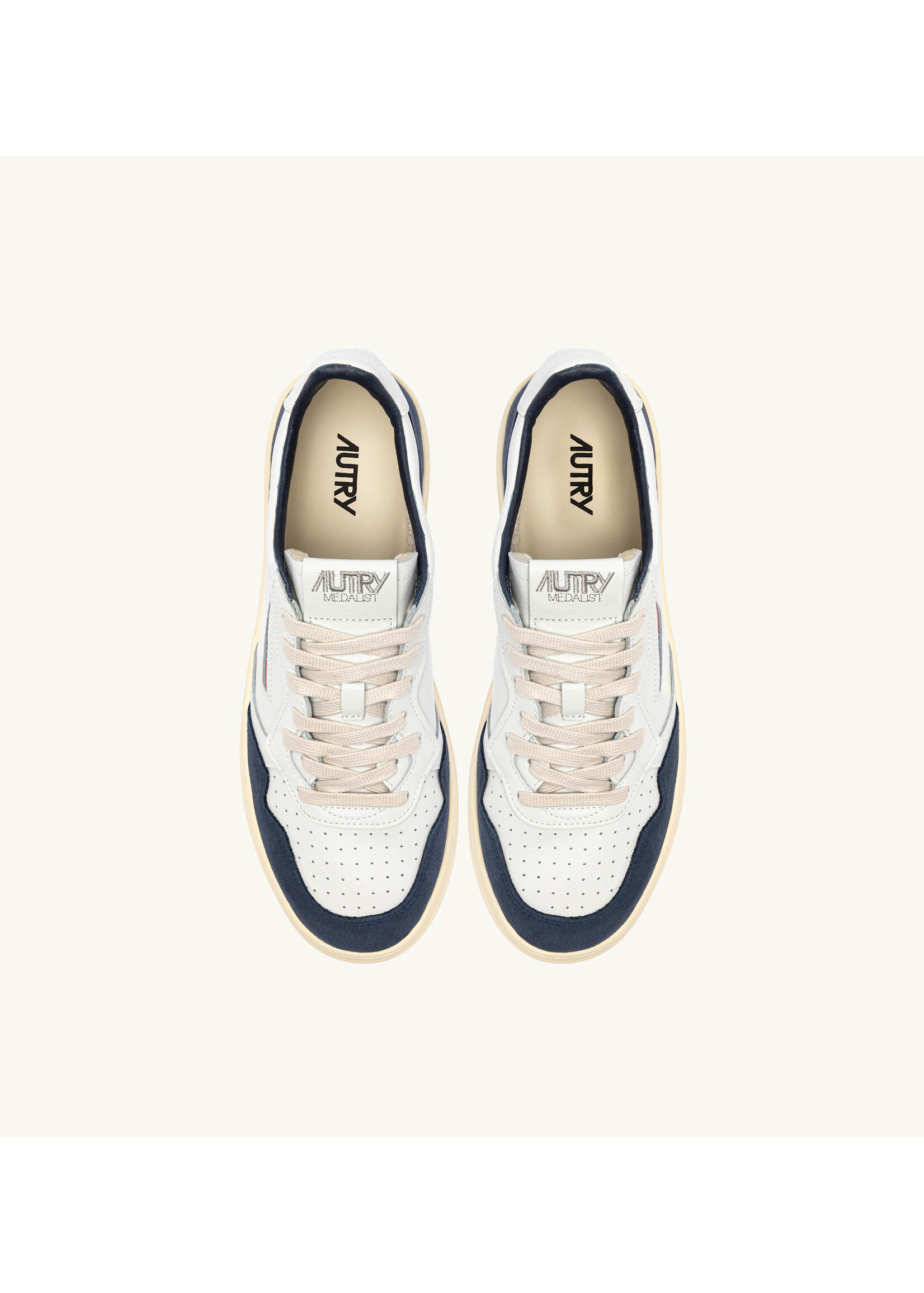 Autry Autry Medalist Low Man - Soflea / Suede White / Denim