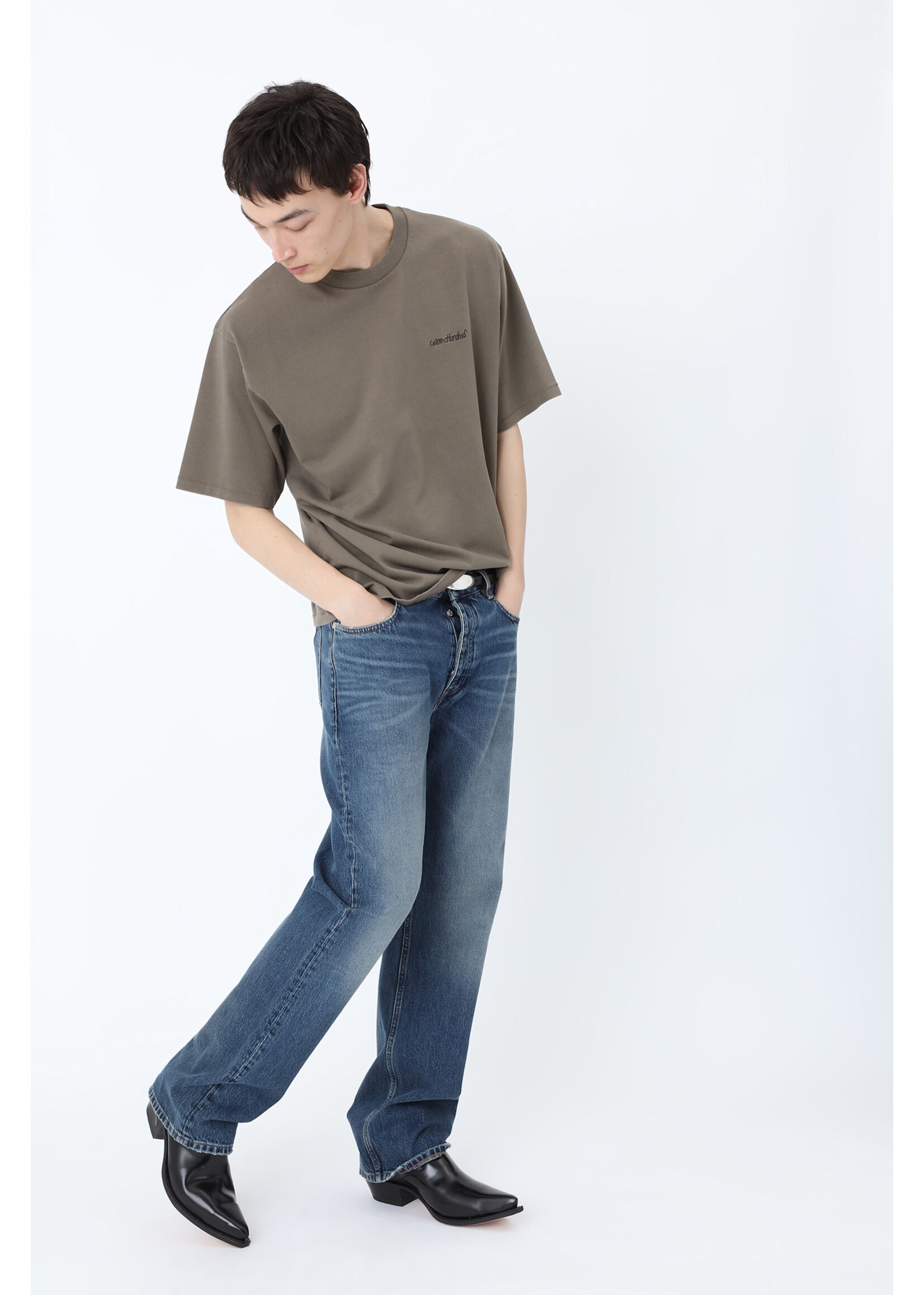 Won Hundred Won Hundred LA Italic T-Shirt - Morel Brown