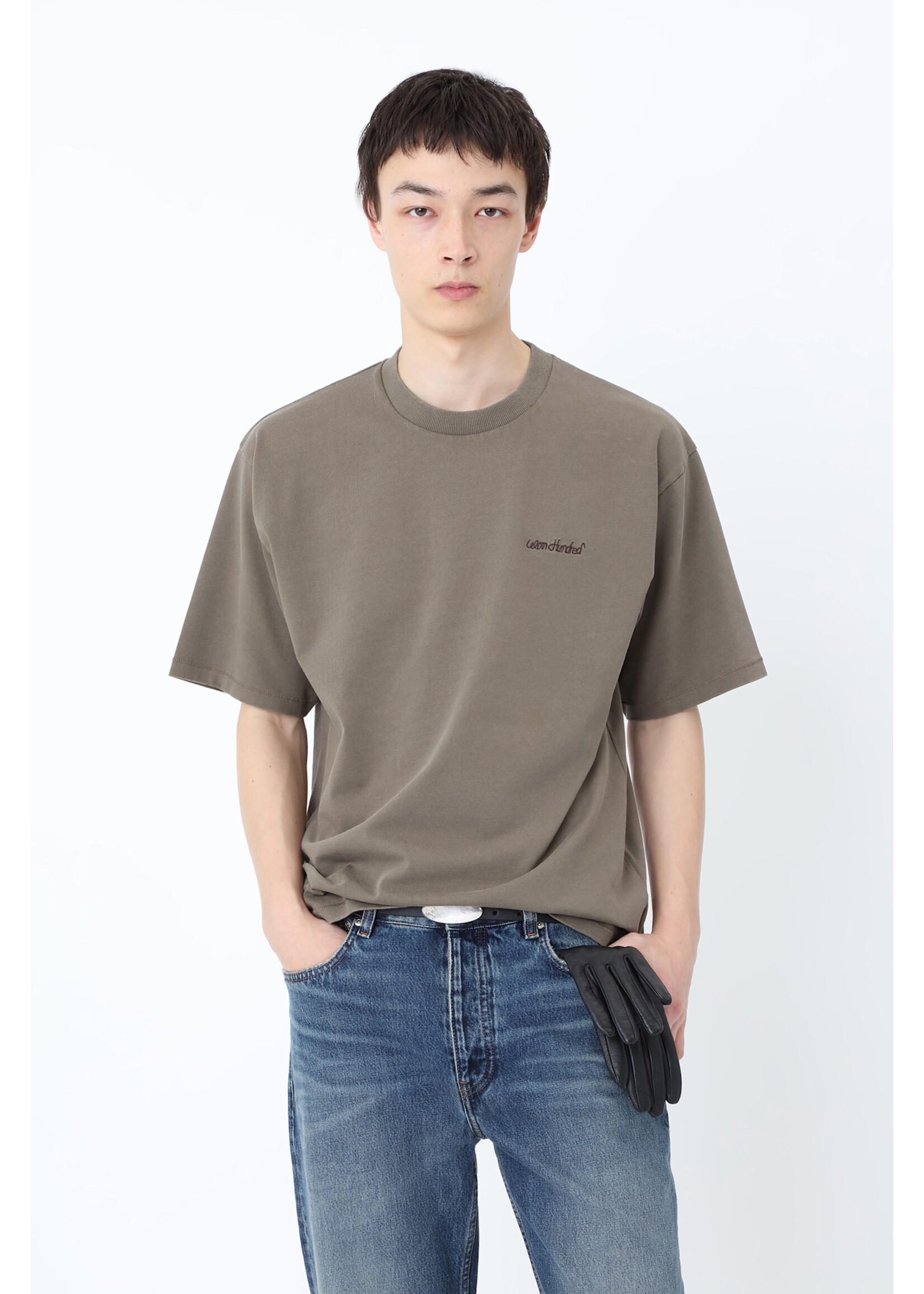 Won Hundred Won Hundred LA Italic T-Shirt - Morel Brown