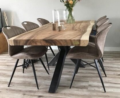 Robust live edge tables for indoor use