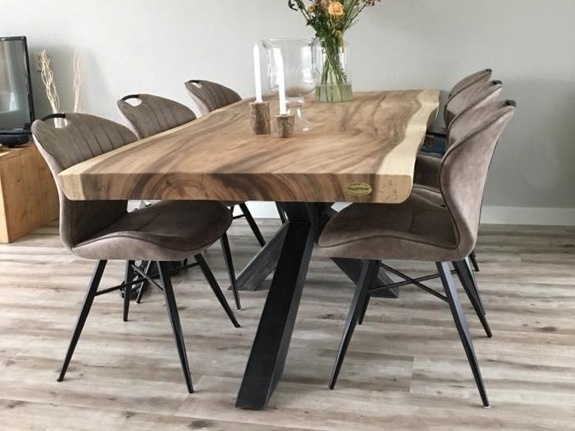 Robust live edge tables for indoor use