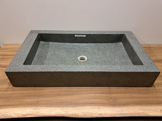 Rectangular natural stone washbasin - 80x45cm