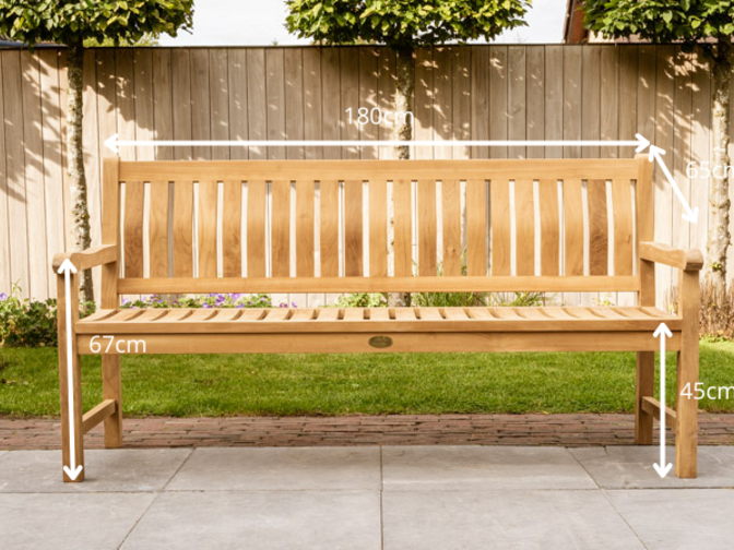 Teak garden bench Bergamo 180 cm