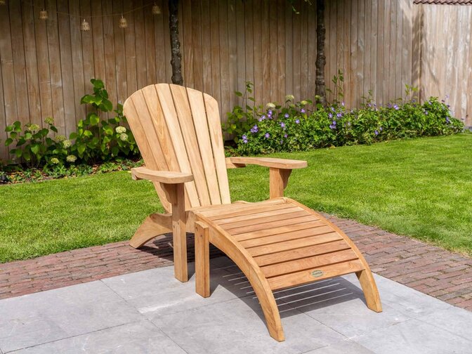 Riviera sun lounger with footstool