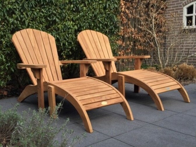 Riviera sun lounger with footstool