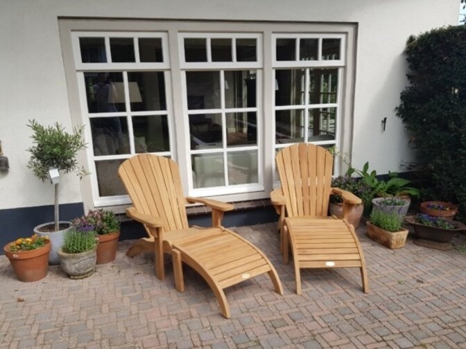 Riviera sun lounger with footstool